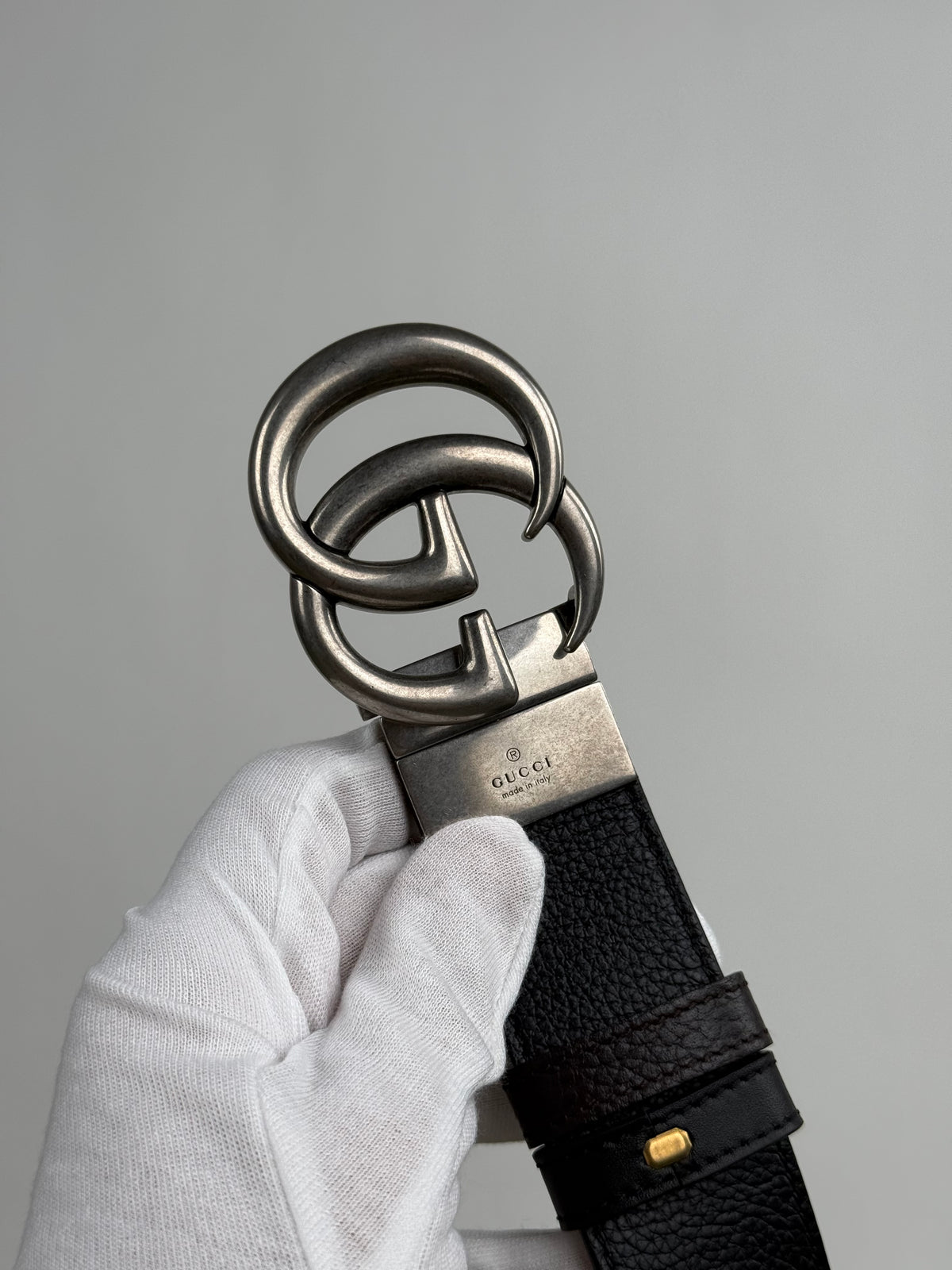 Cintura Gucci Nero Argento 105/42