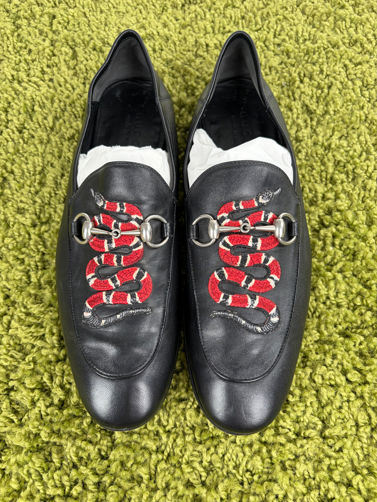 Mocassini Gucci Horsebit Kingsnake Nero 10.5