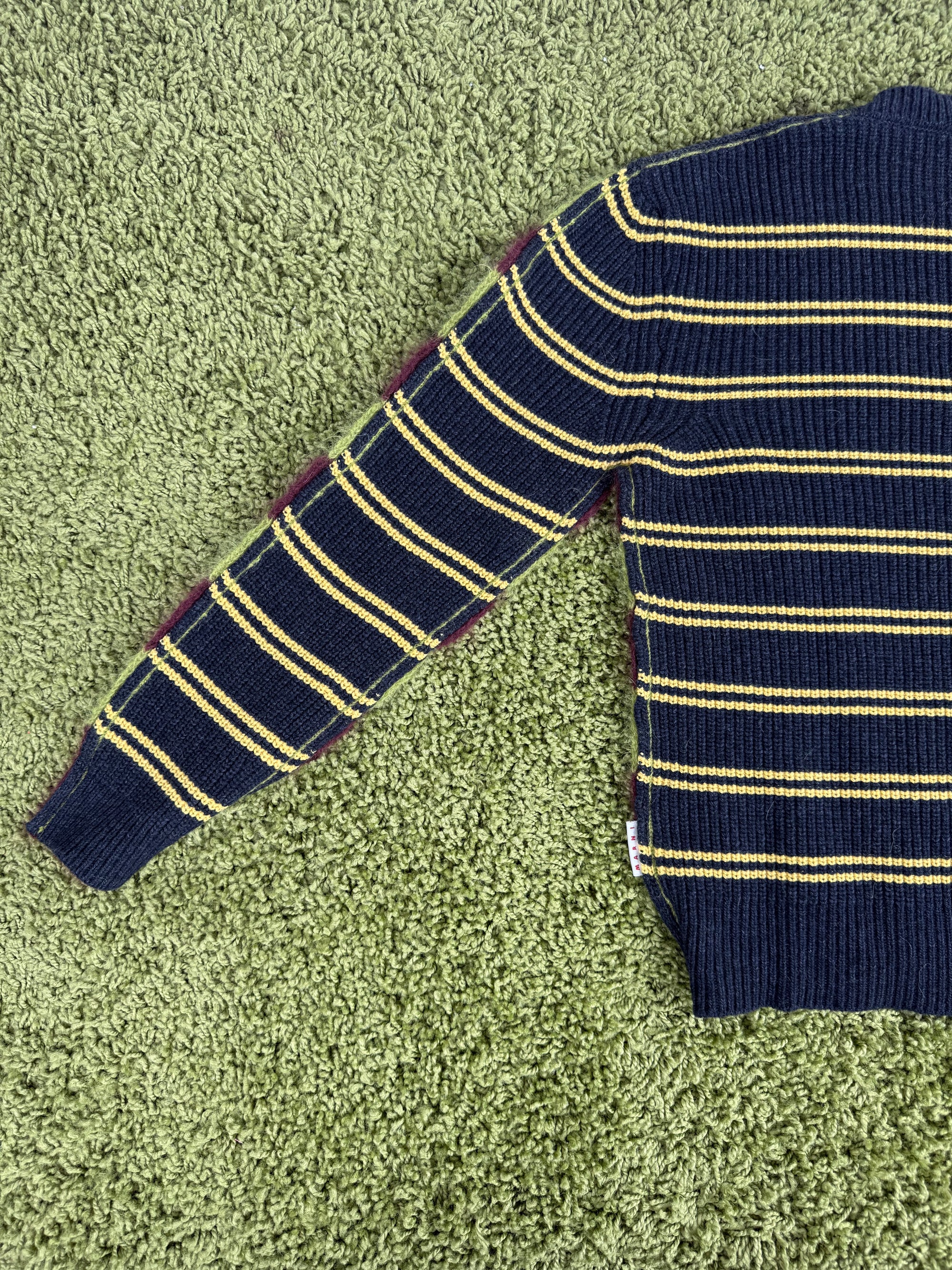 Maglione a Righe Marni Verde Nero 48