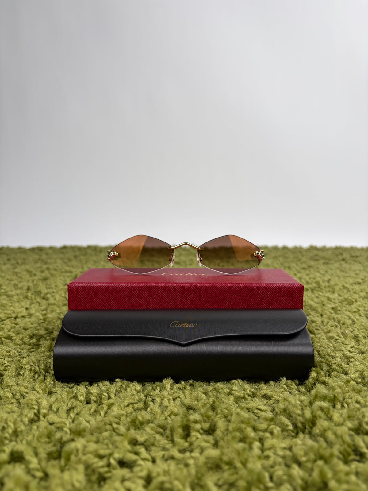 Occhiali da sole Rimless Panthère Cartier Oro