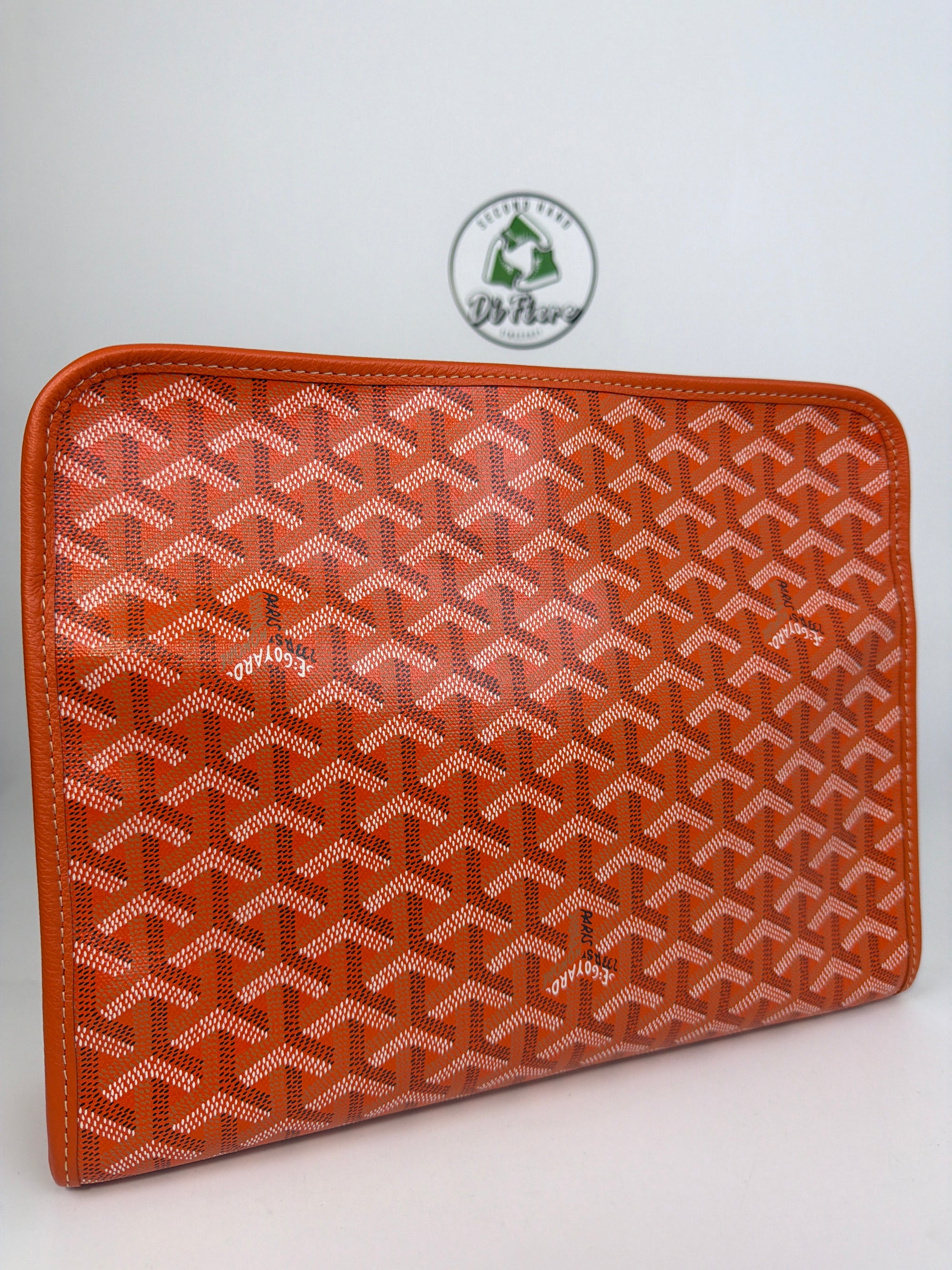 pochette Goyard misura GM verde e arancione