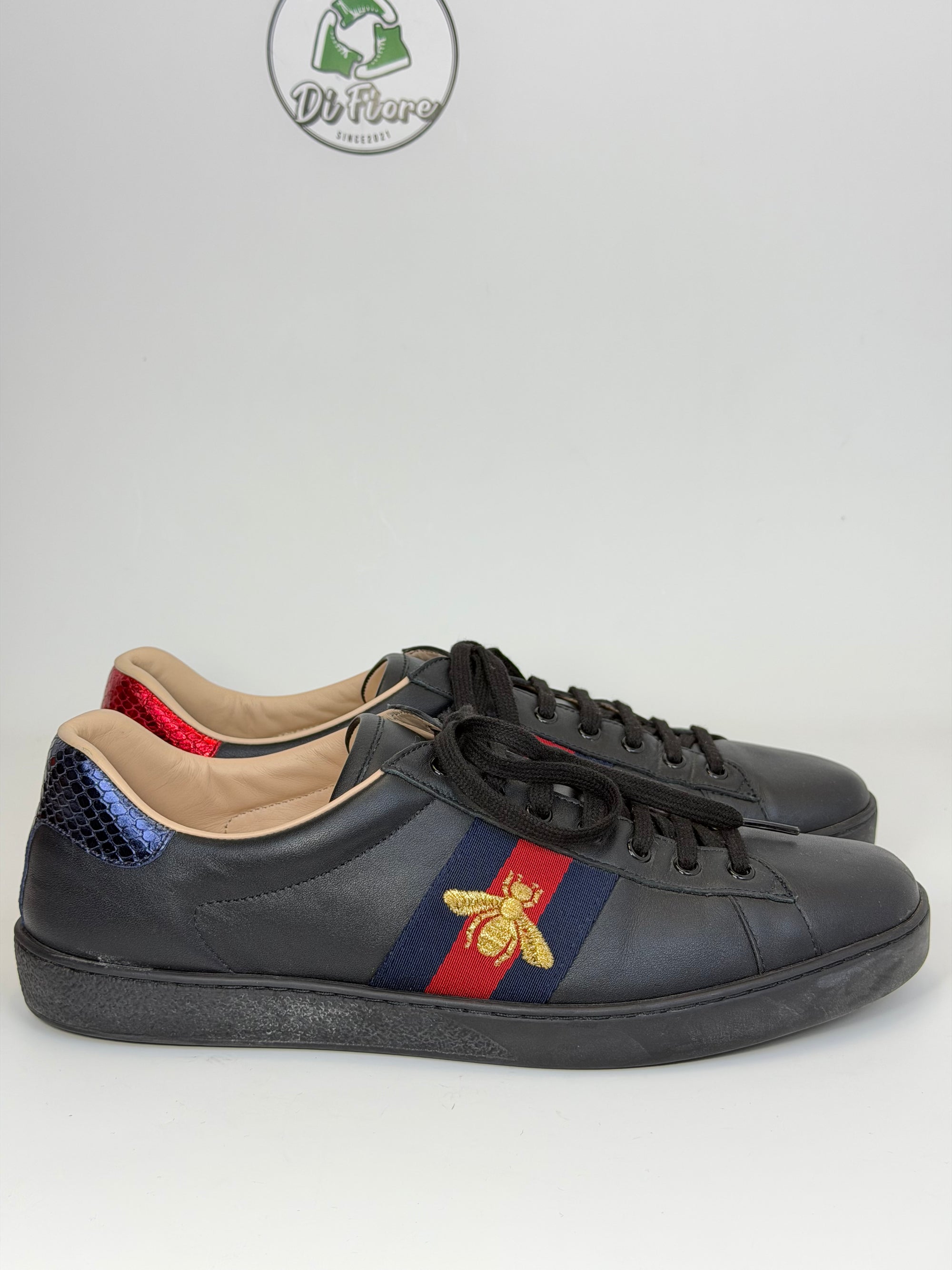 Gucci Ace Size 11=45 veste 45.5 nere blu e rosse