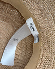 Cappello celine alla pescatora Triomphe in rafia beige