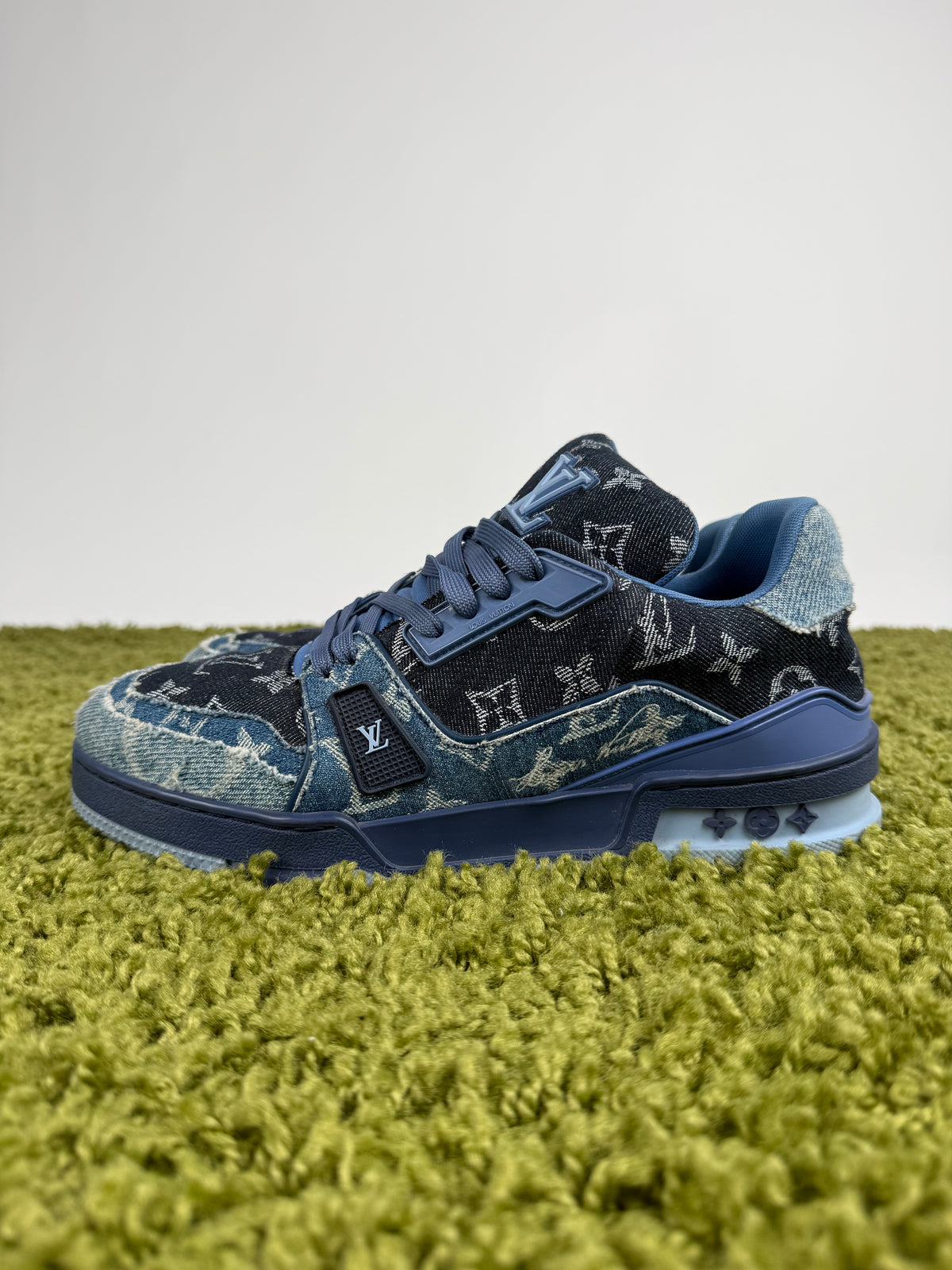 Louis Vuitton Trainer in denim Blu 7.5