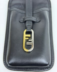 Porta telefono Fendi con porta tessere e porta monete incorporato nero