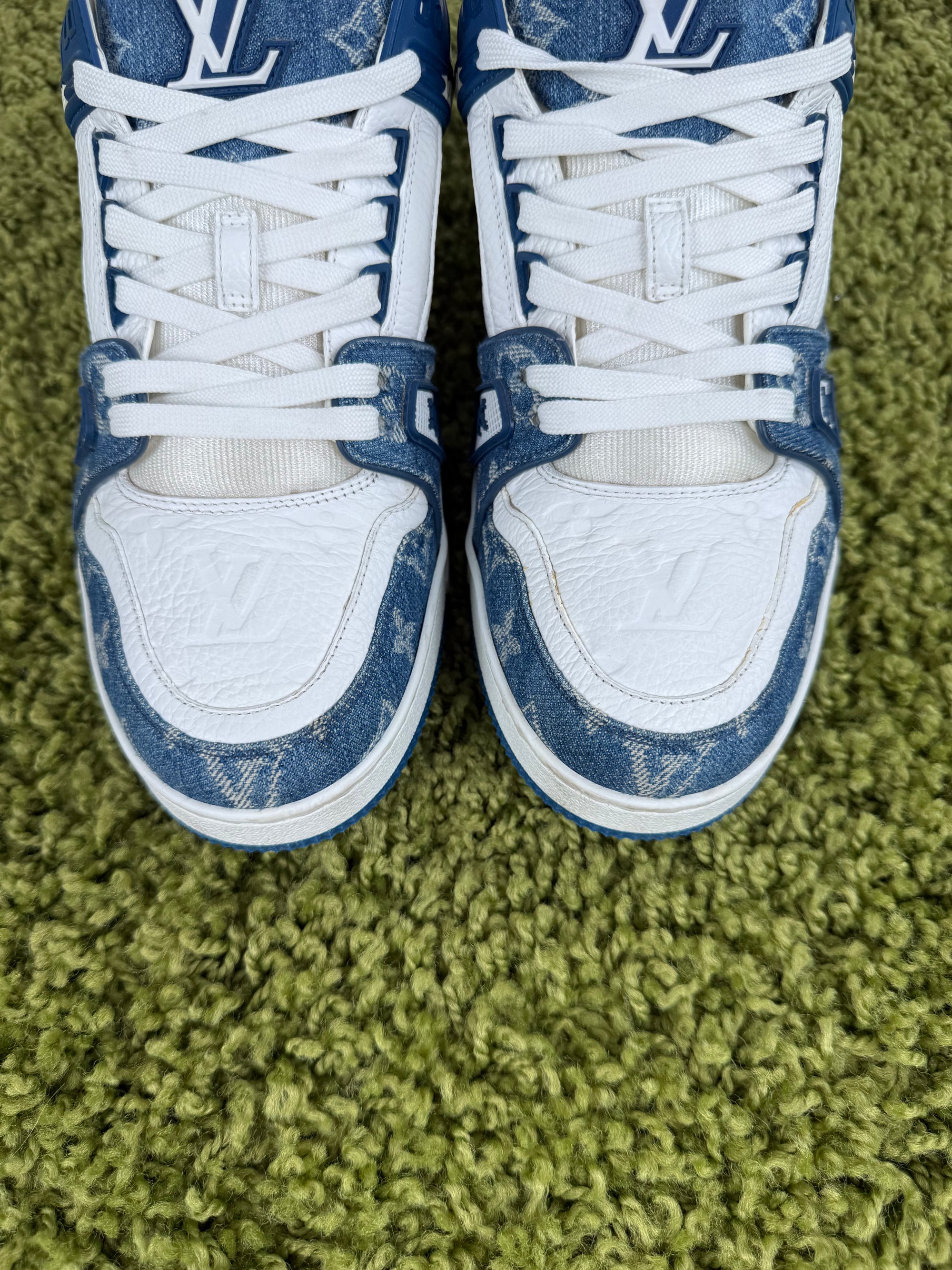 Louis Vuitton Trainer in denim Blu 8