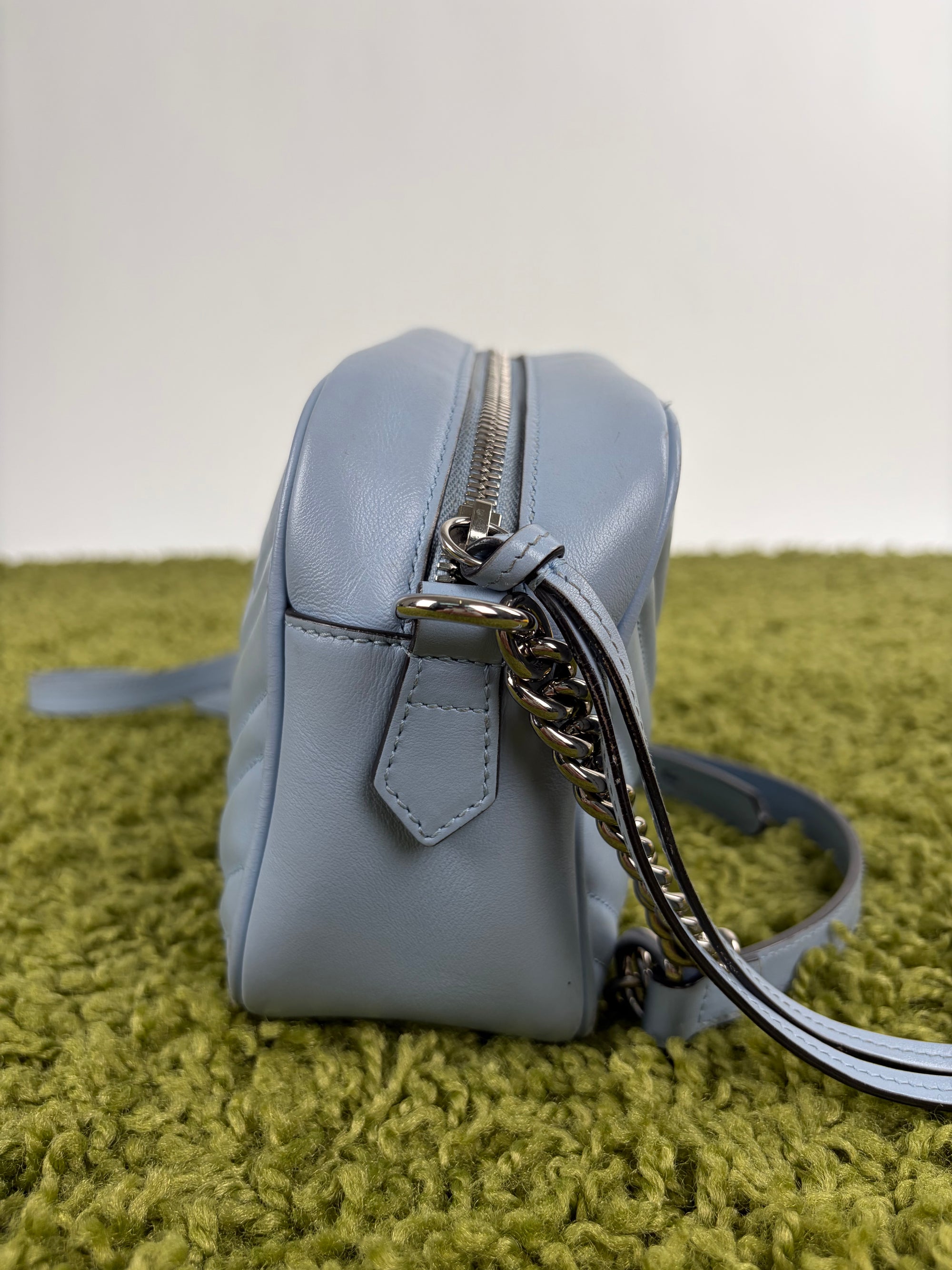 Borsa Gucci Marmont azzurra