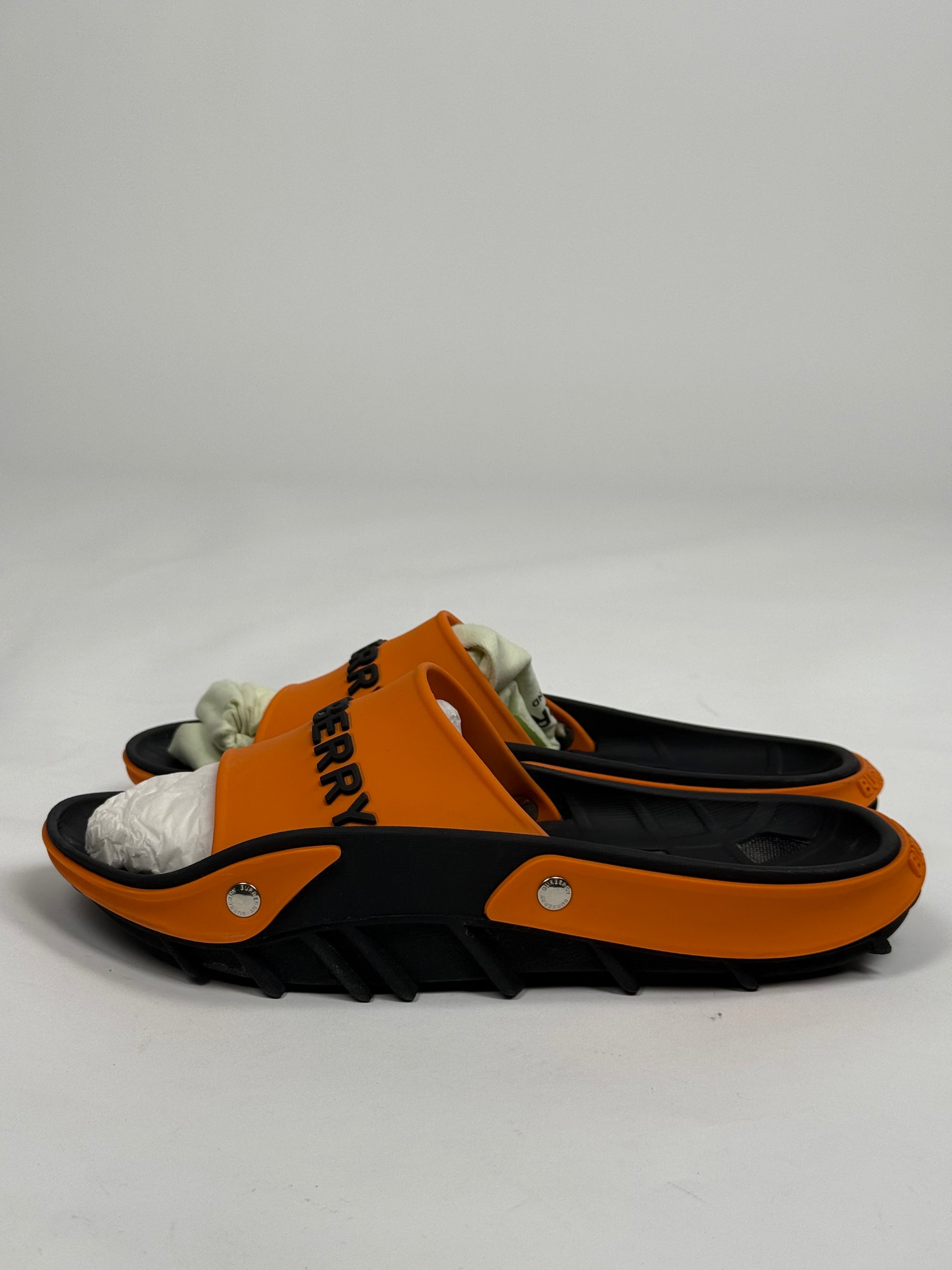 Ciabatte Burberry Size 42 nere e arancioni