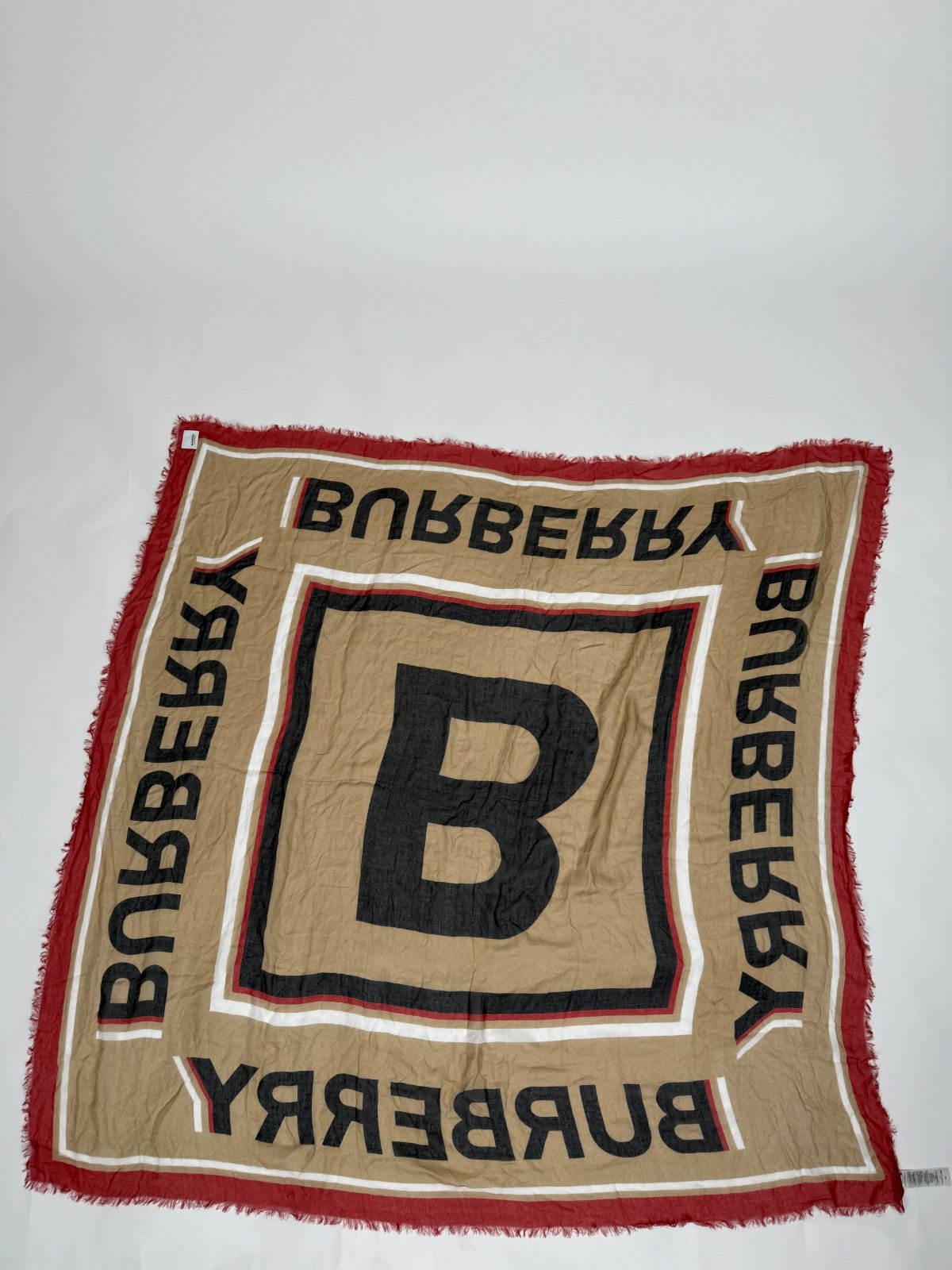 Foulard Burberry marrone rosso nero e bianco - Second Hand Di Fiore