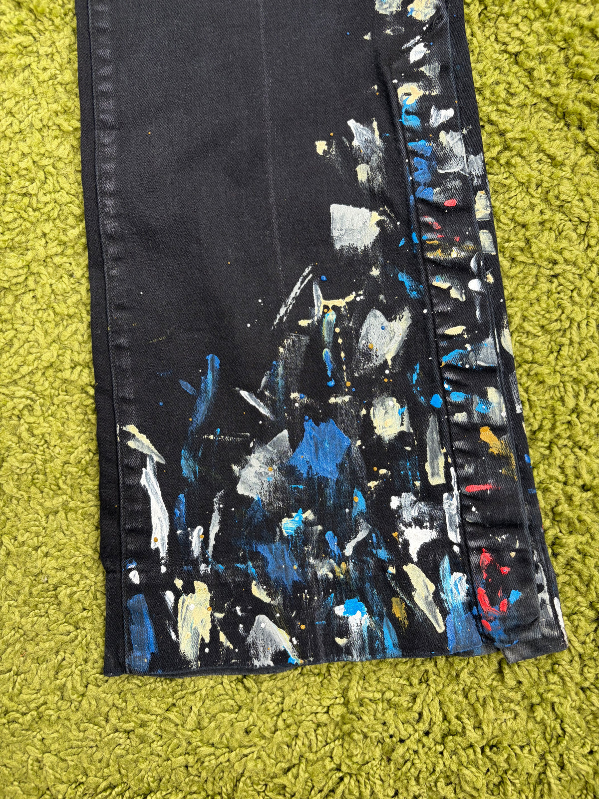 Jeans Amiri Paint Splatter Nero Multicolor 36