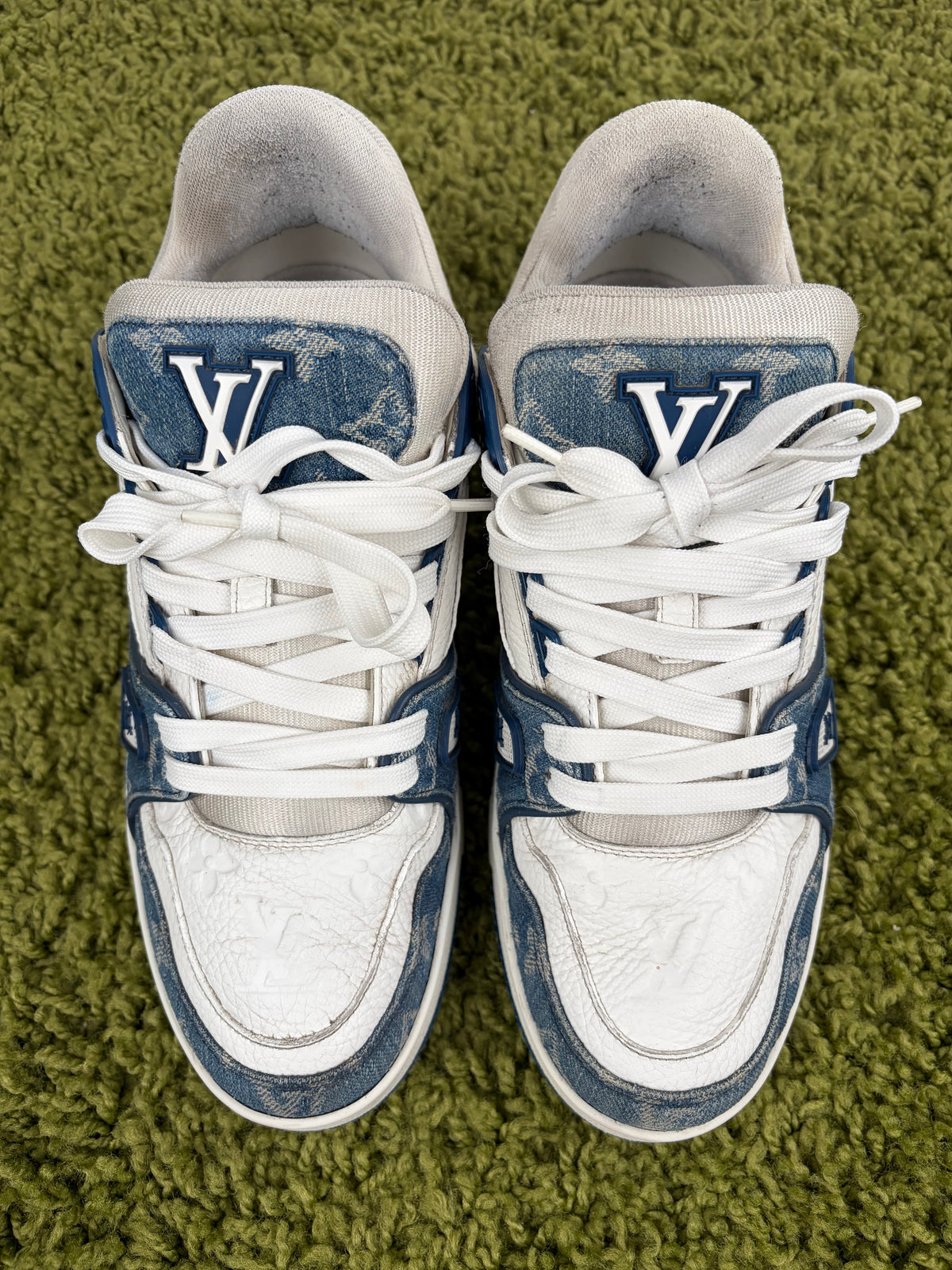Louis Vuitton Trainer in Denim Blu 7.5 - Second Hand Di Fiore