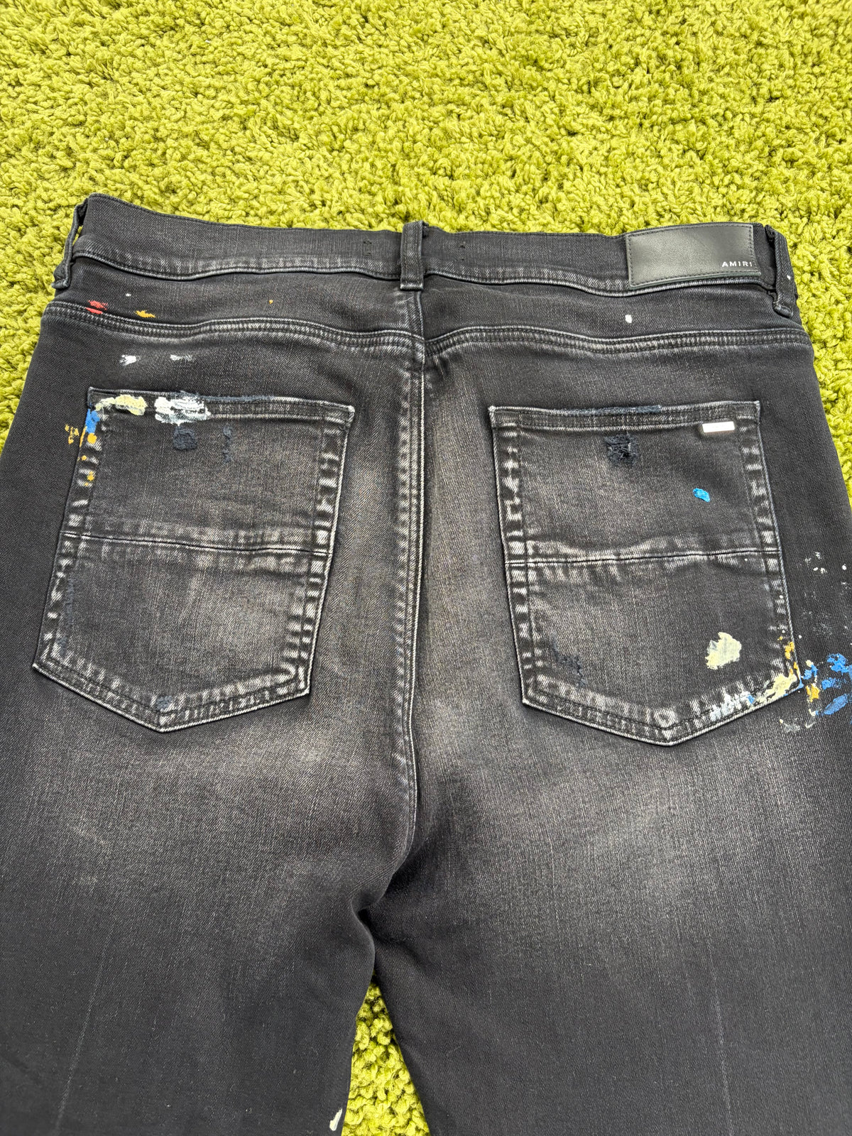 Jeans Amiri Paint Splatter Nero Multicolor 36