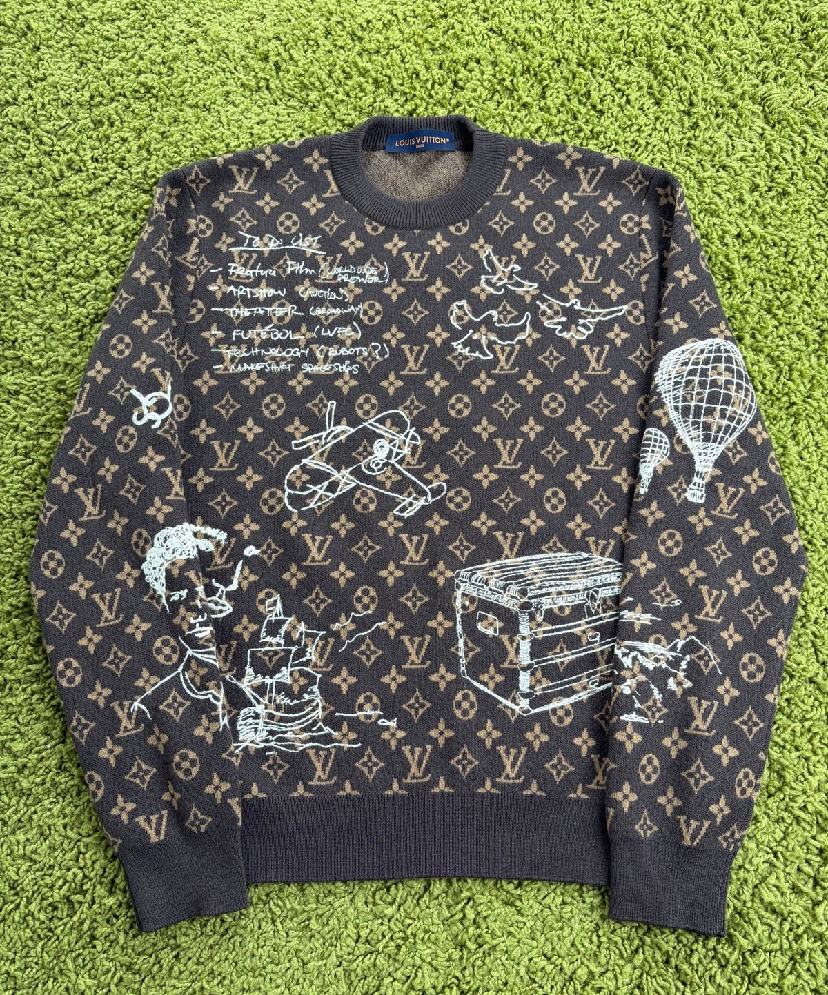 Maglione Louis Vuitton Monogram Marrone S - Second Hand Di Fiore