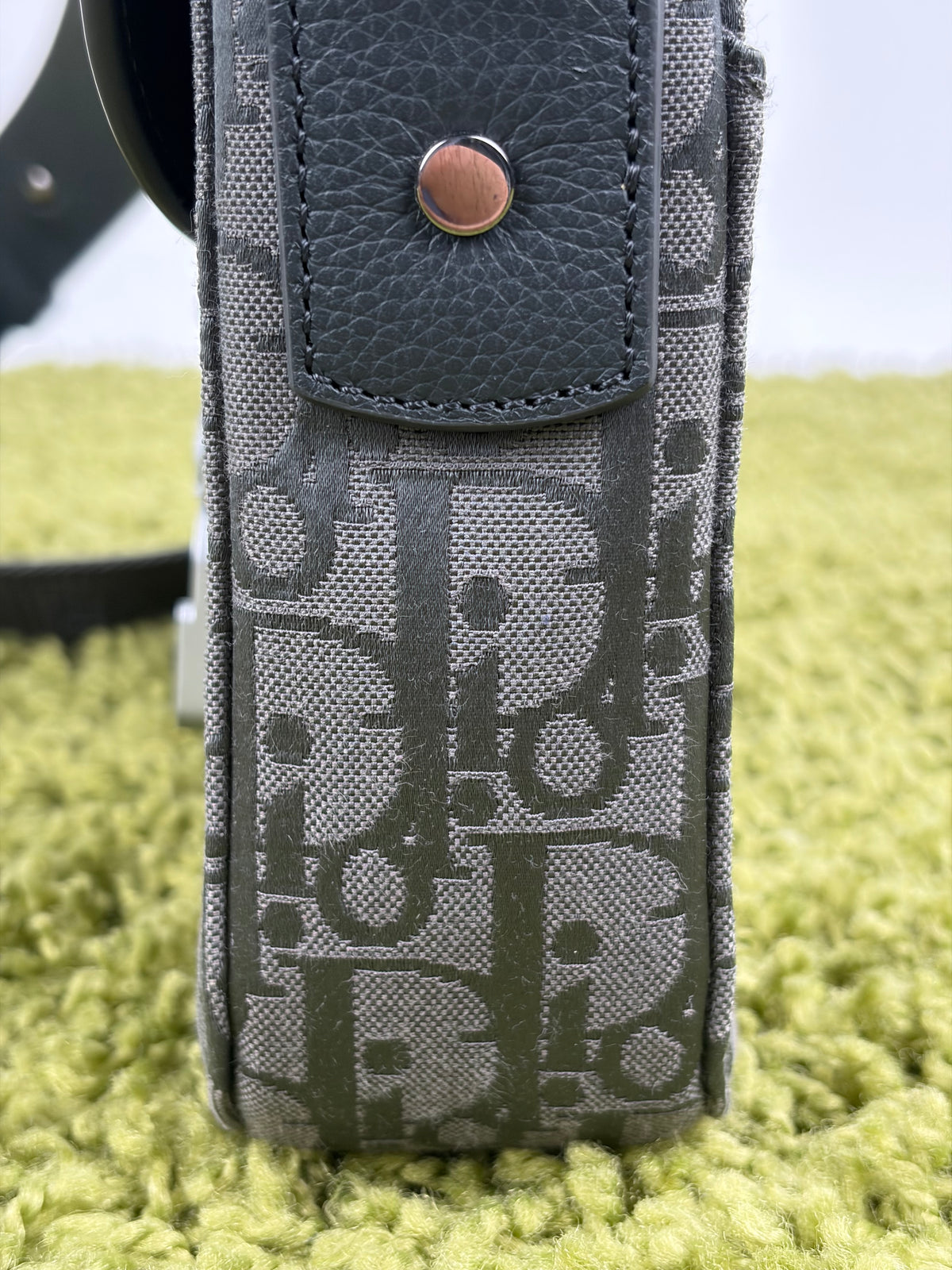 Borsa Christian Dior Saddle con pattina Grigia