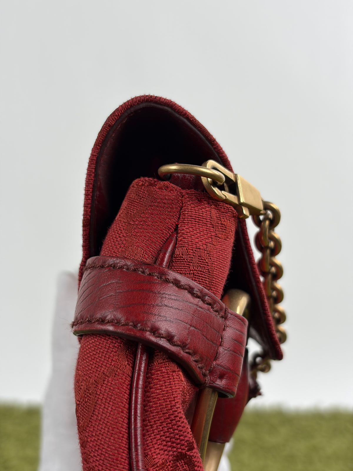Borsa Gucci Horsebit Chain Rossa