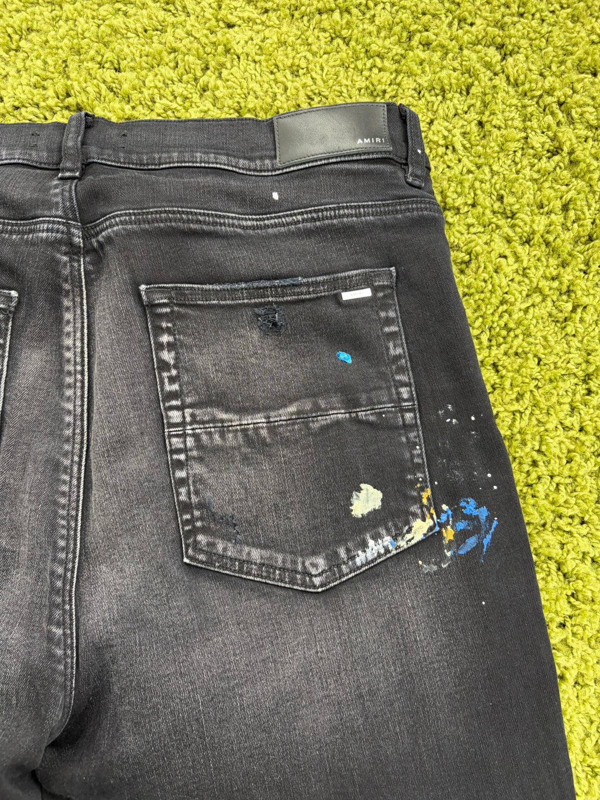 Jeans Amiri Paint Splatter Nero Multicolor 36