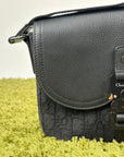 Borsa a tracolla Christian Dior Saddle con pattina Nero