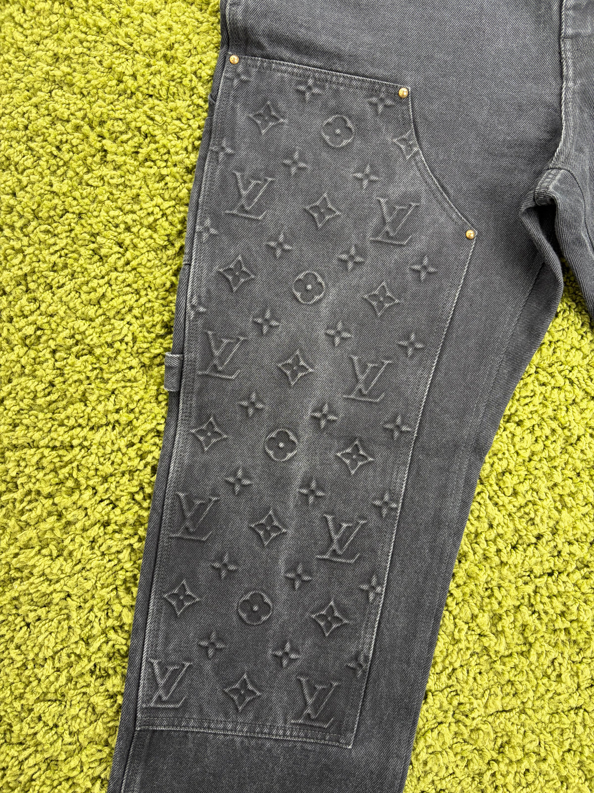 Jeans Louis Vuitton Carpenter in Denim Nero 36