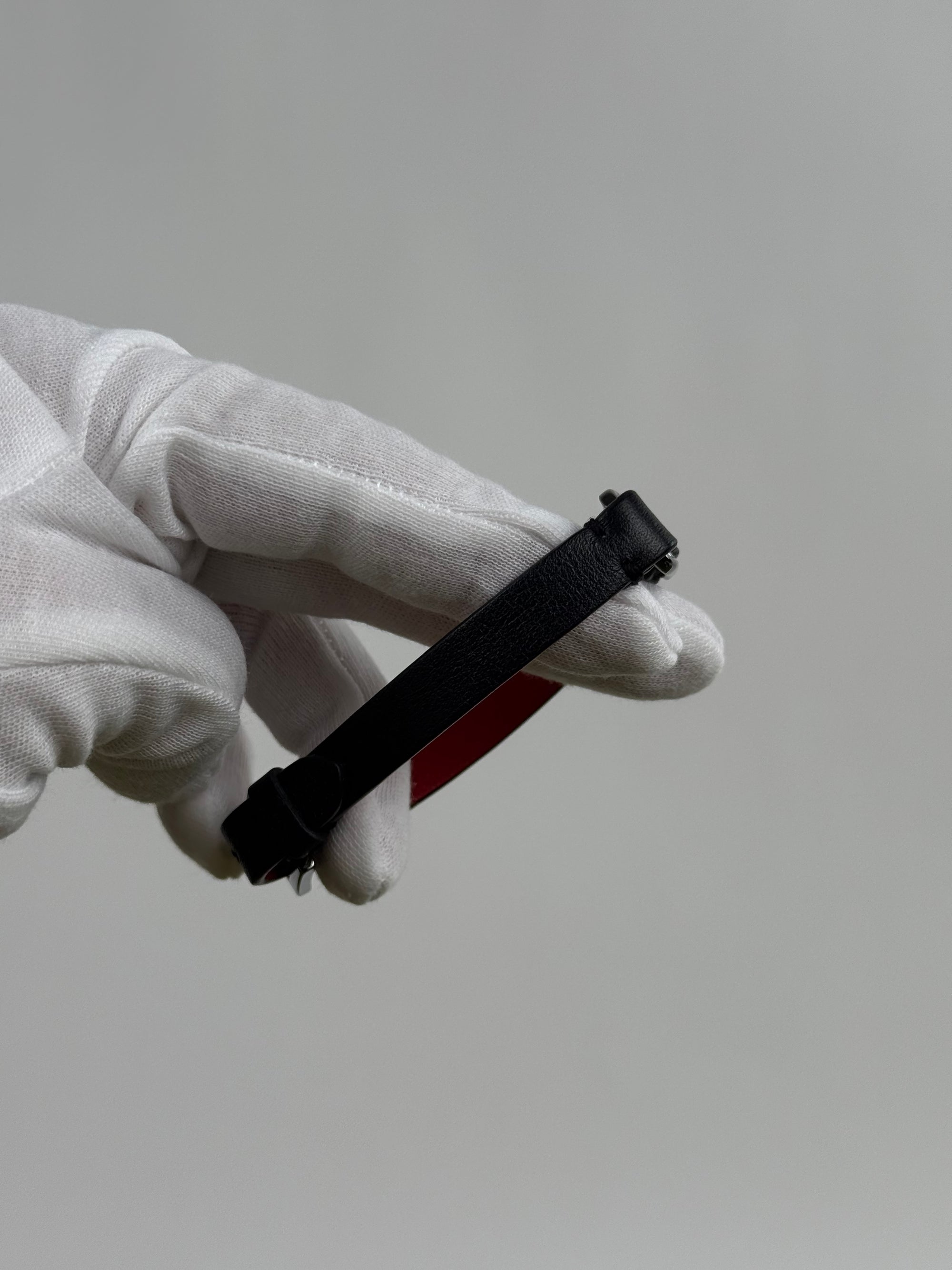 Bracciale Valentino Garavani In Pelle Nero Rosso