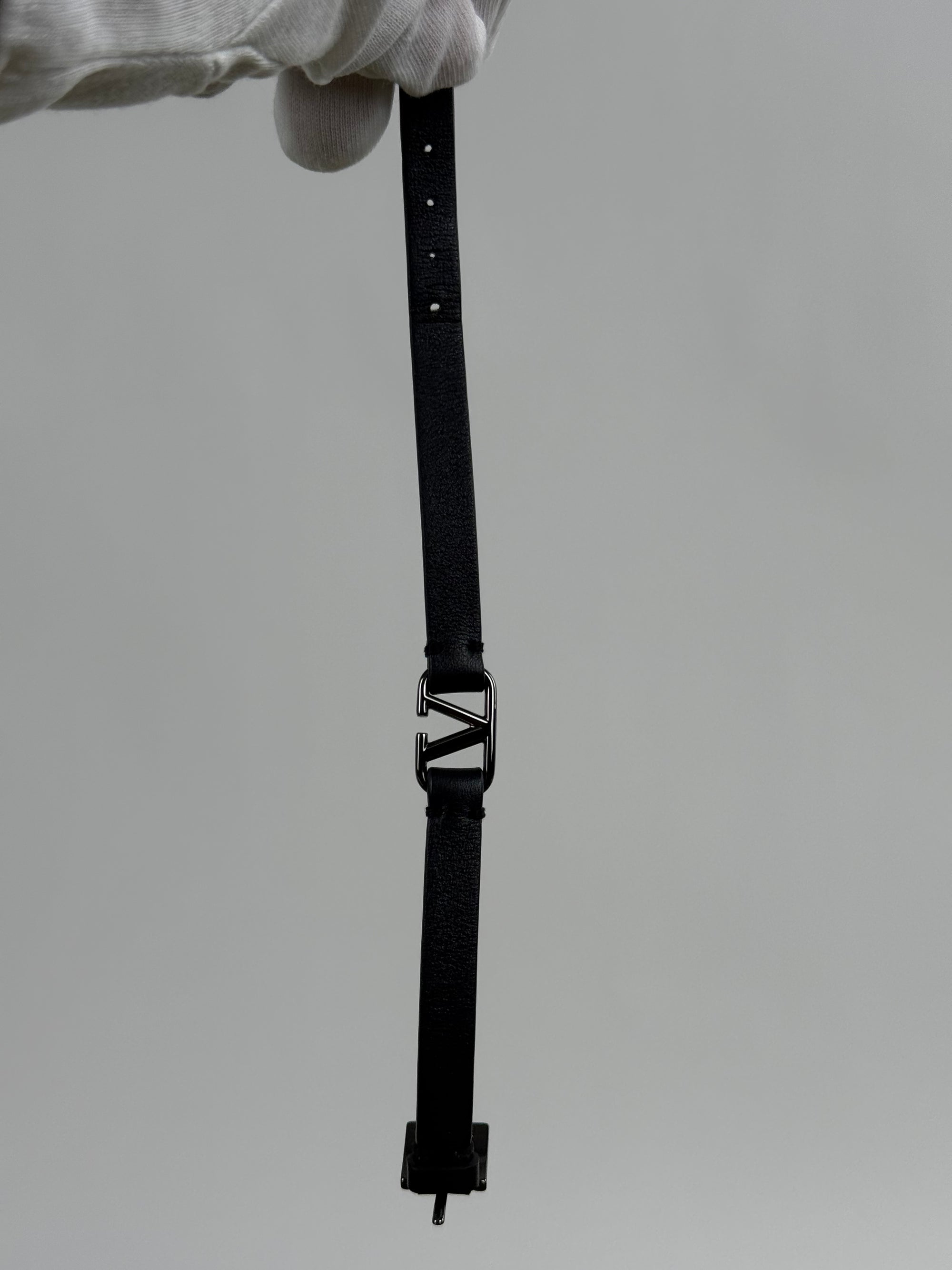 Bracciale Valentino Garavani In Pelle Nero Rosso