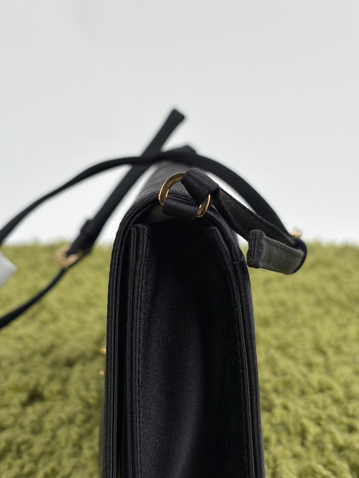 Borsa a spalla Prada Mini in raso Nero