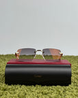 Occhiali Cartier CT0058O con aste in acetato effetto avorio