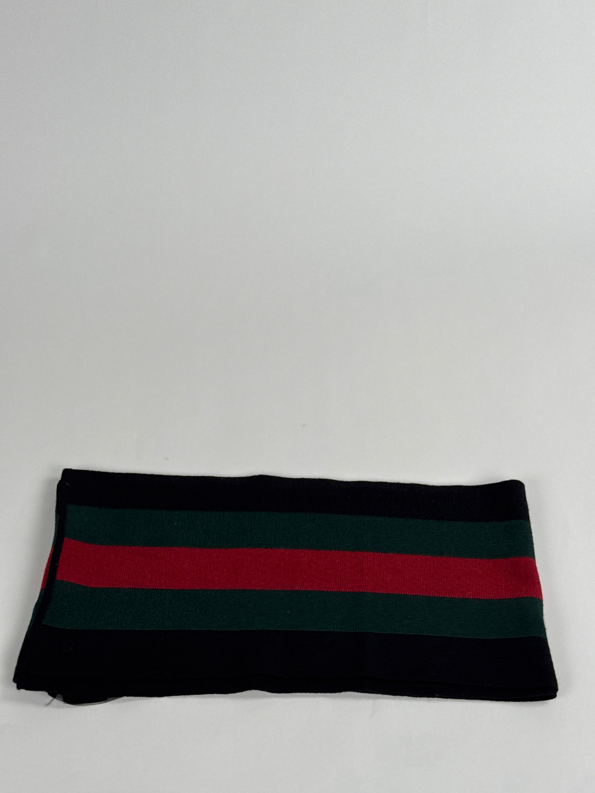 Sciarpa Gucci nera verde e rossa