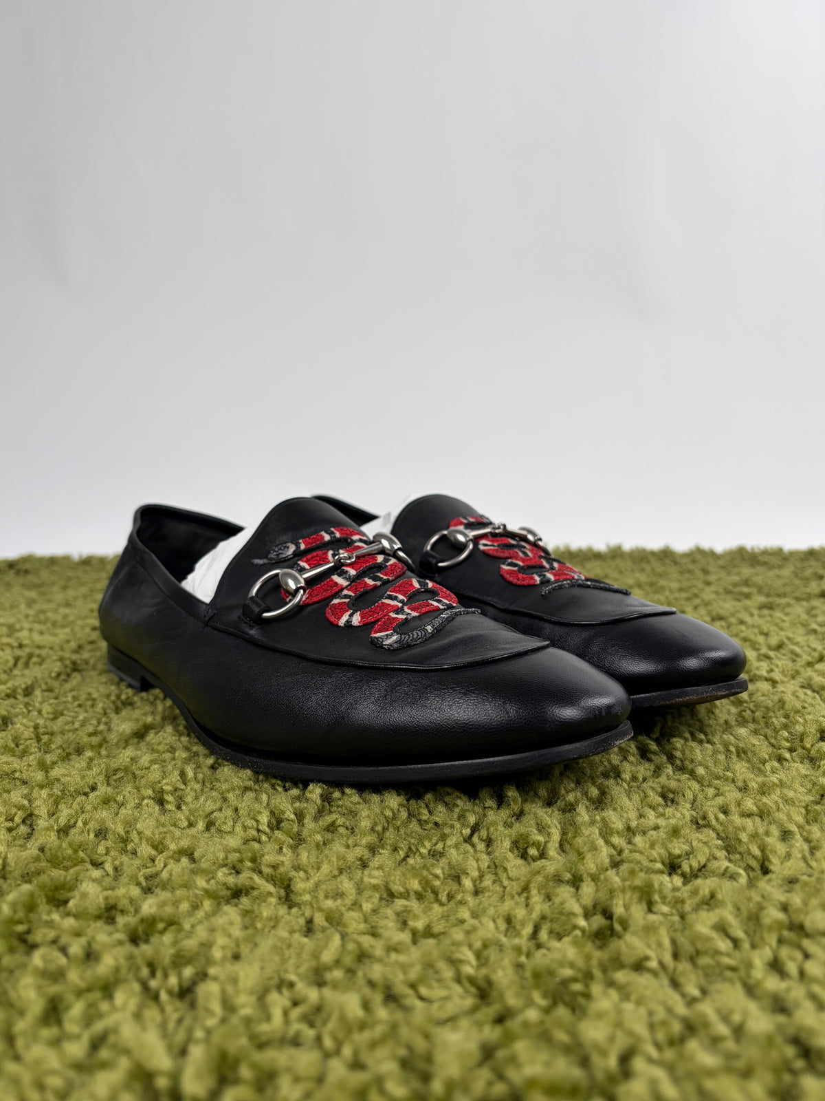 Mocassini Gucci Horsebit Kingsnake Nero 10.5