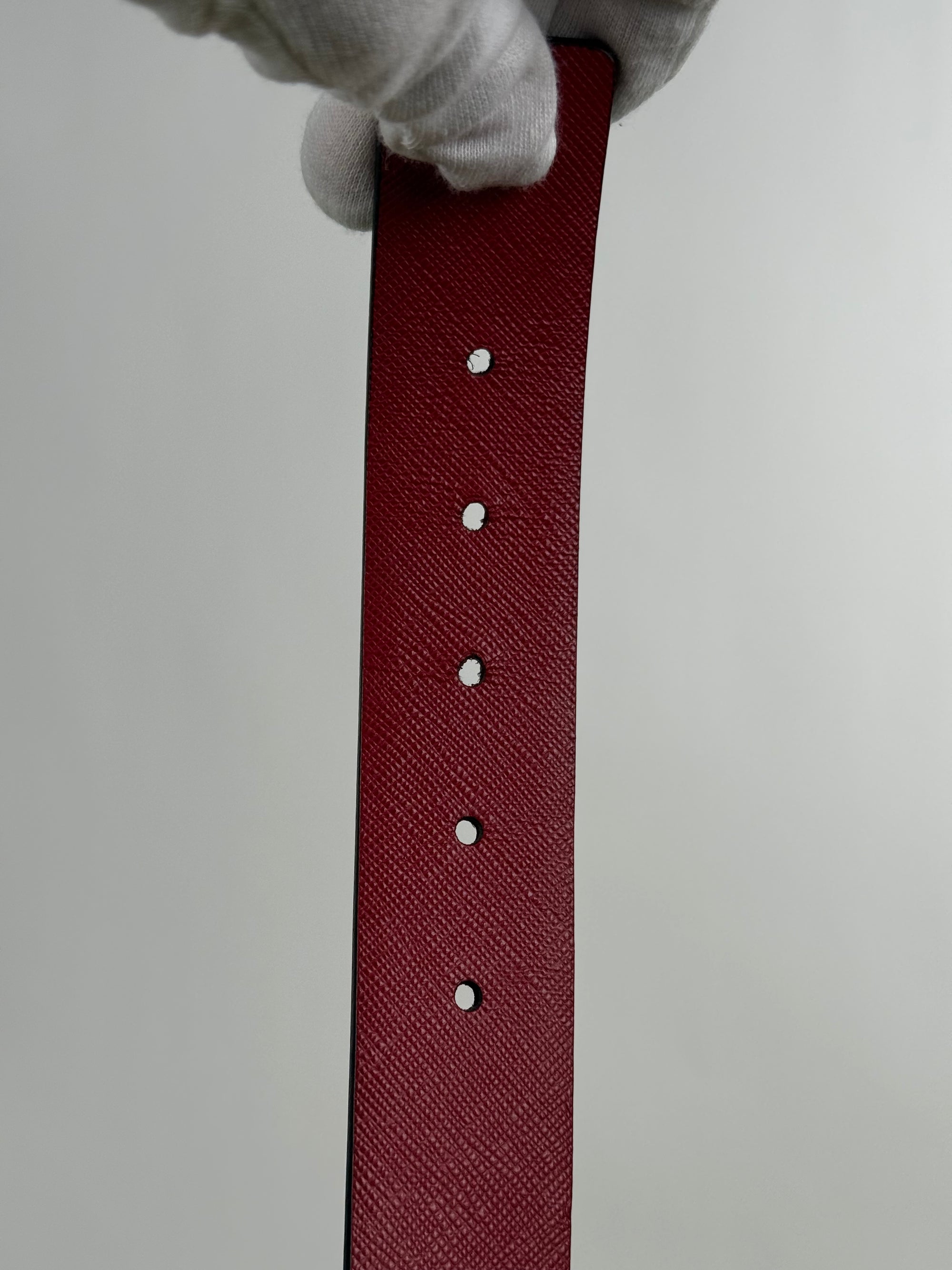 Cintura Prada Reversibile Nero Rosso 90/36 103cm