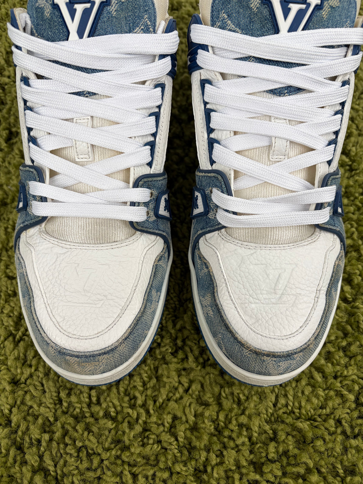 Louis Vuitton Trainer Denim Blu 8.5 - Second Hand Di Fiore