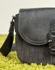 Borsa a tracolla saddle in jacquard Christian Dior Nero
