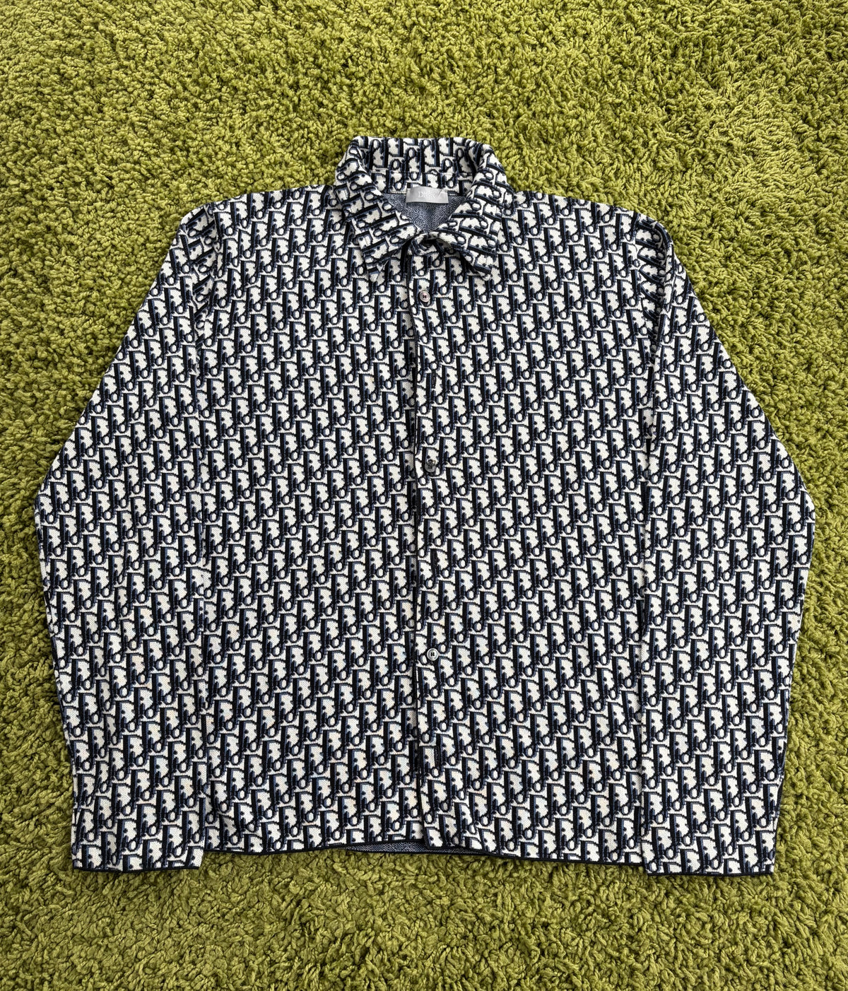 Polo Christian Dior in Jacquard Bianco Blu Navy  S
