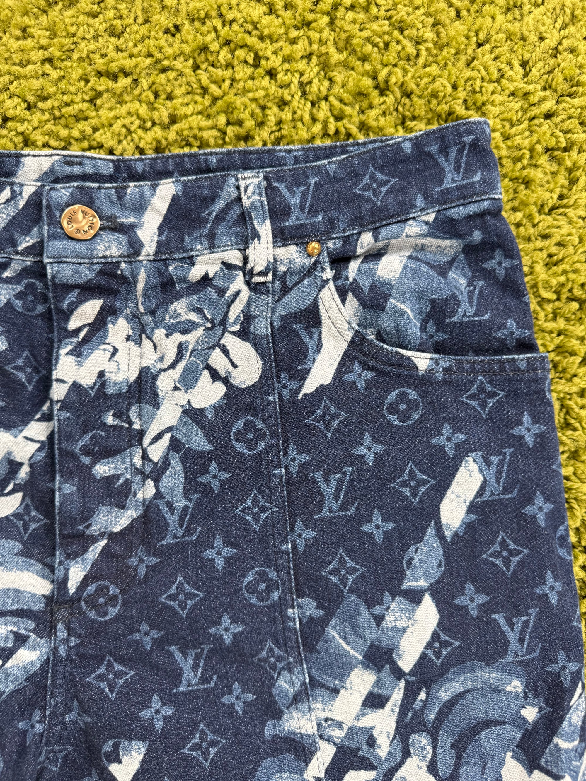 Jeans Monogram Louis Vuitton Blu 36
