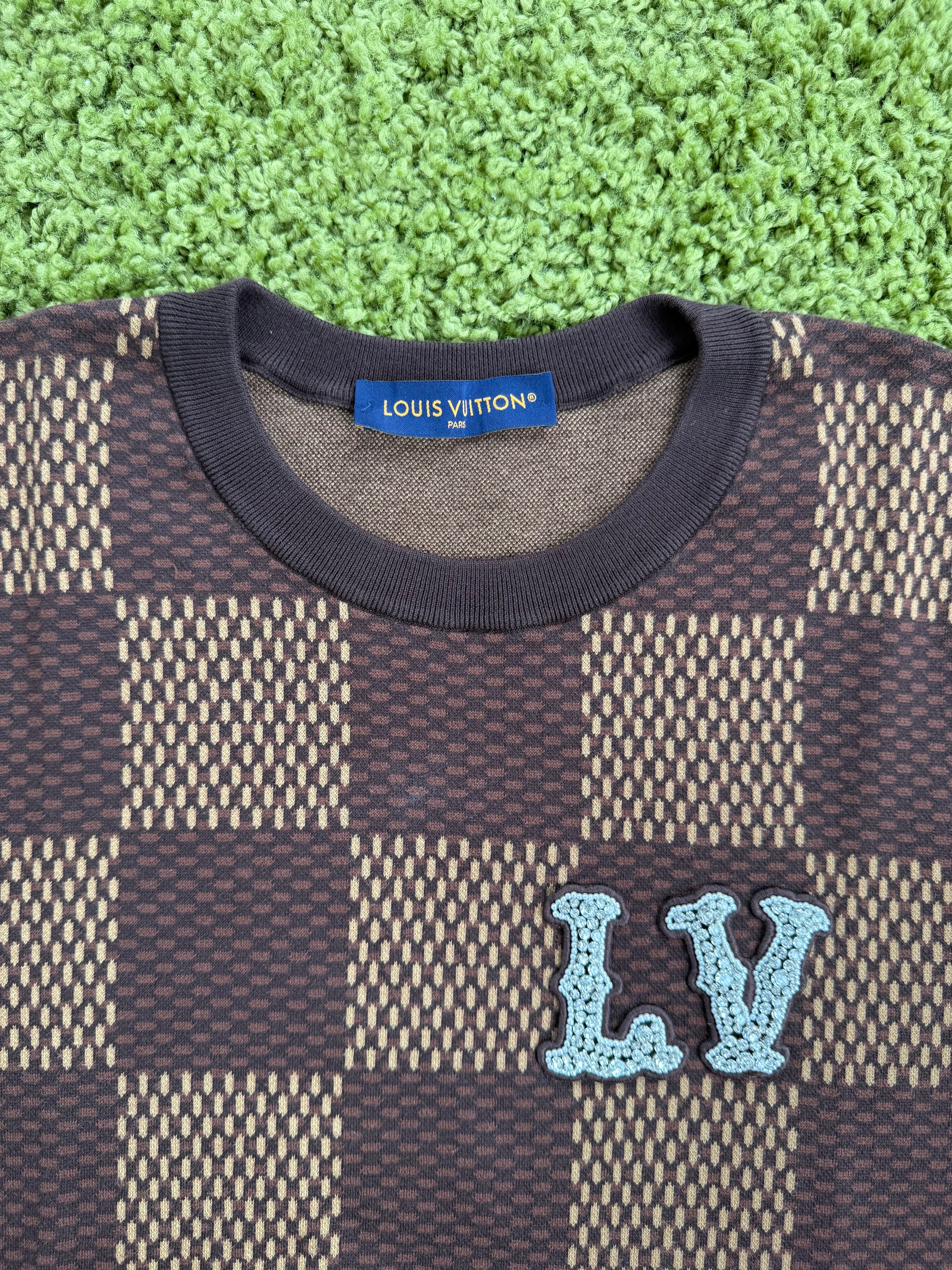 T-Shirt Damier Ébène Louis Vuitton Marrone 4L