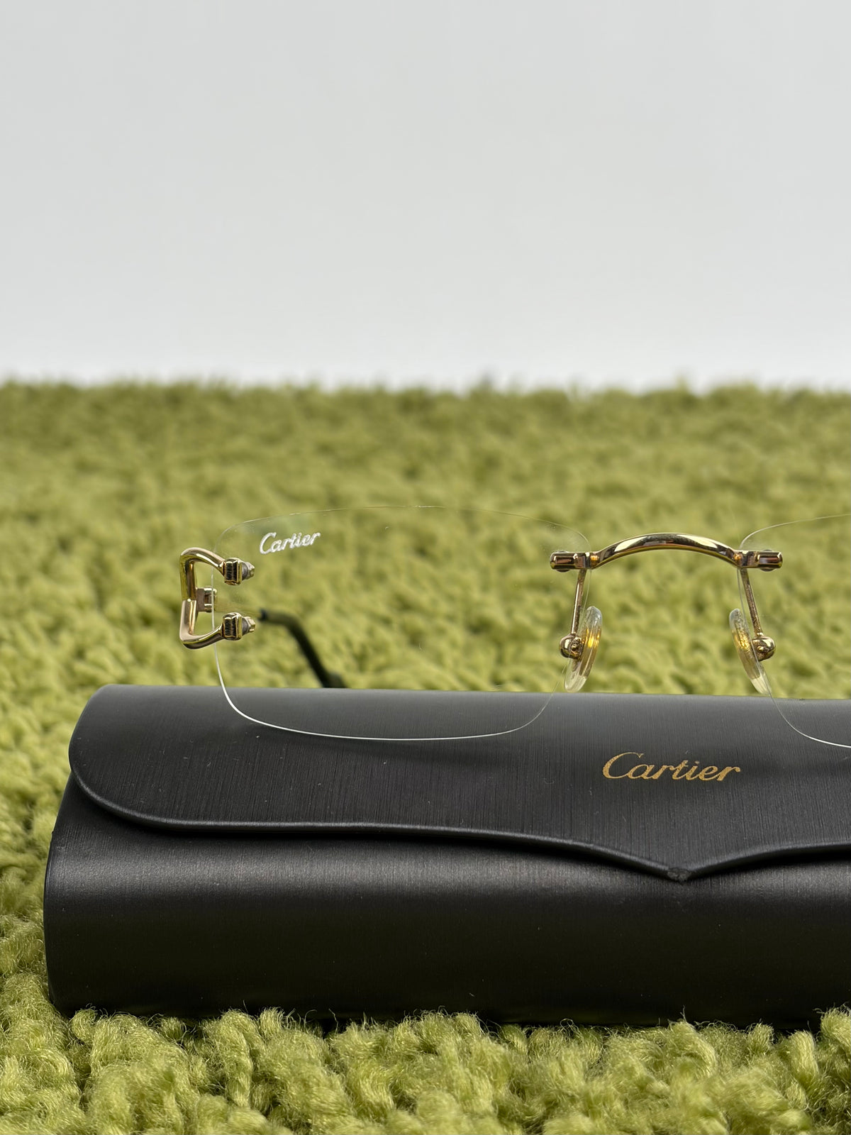 Occhiali da sole Cartier Eyewear Con montatura a giorno e aste Oro