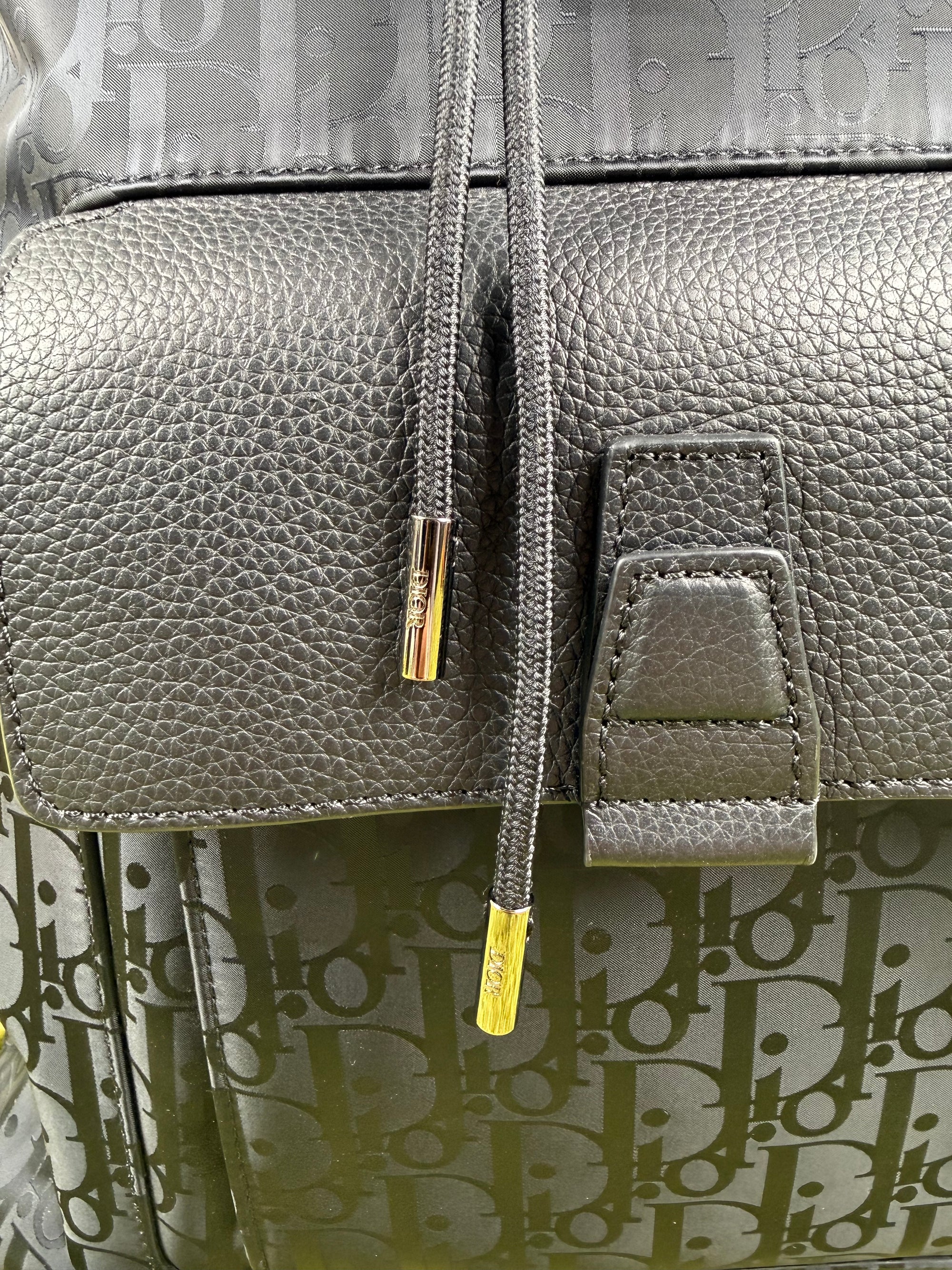 Zaino Dior in Jacquard e pelle di vitello