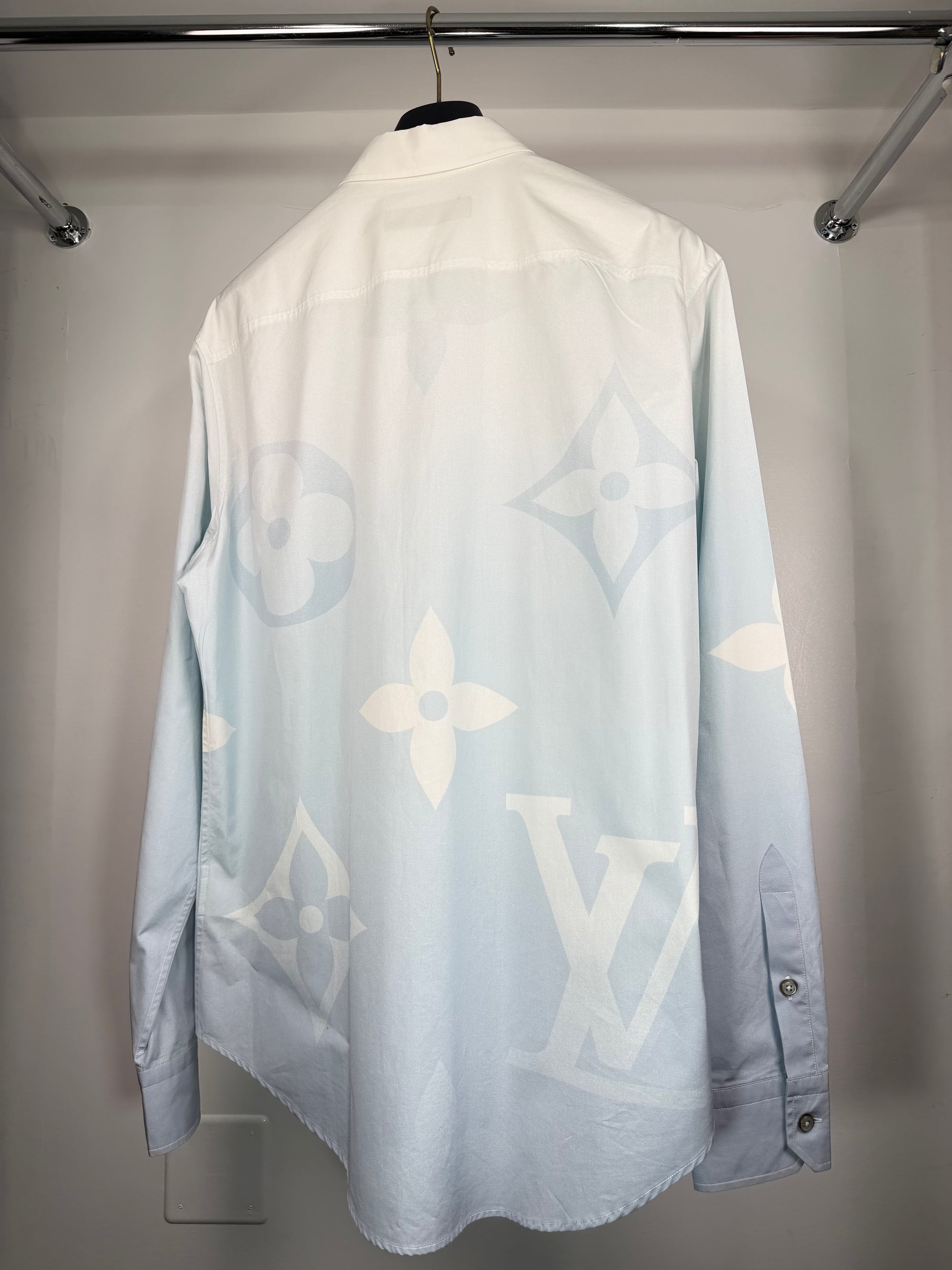 Camicia Louis Vuitton Size L bianca e azzurra