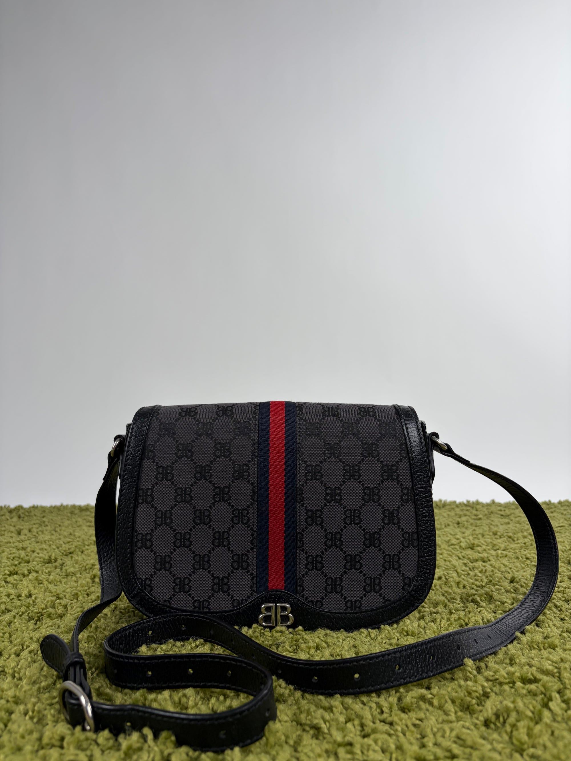 Borsello Balenciaga X Gucci nero rosso e blu