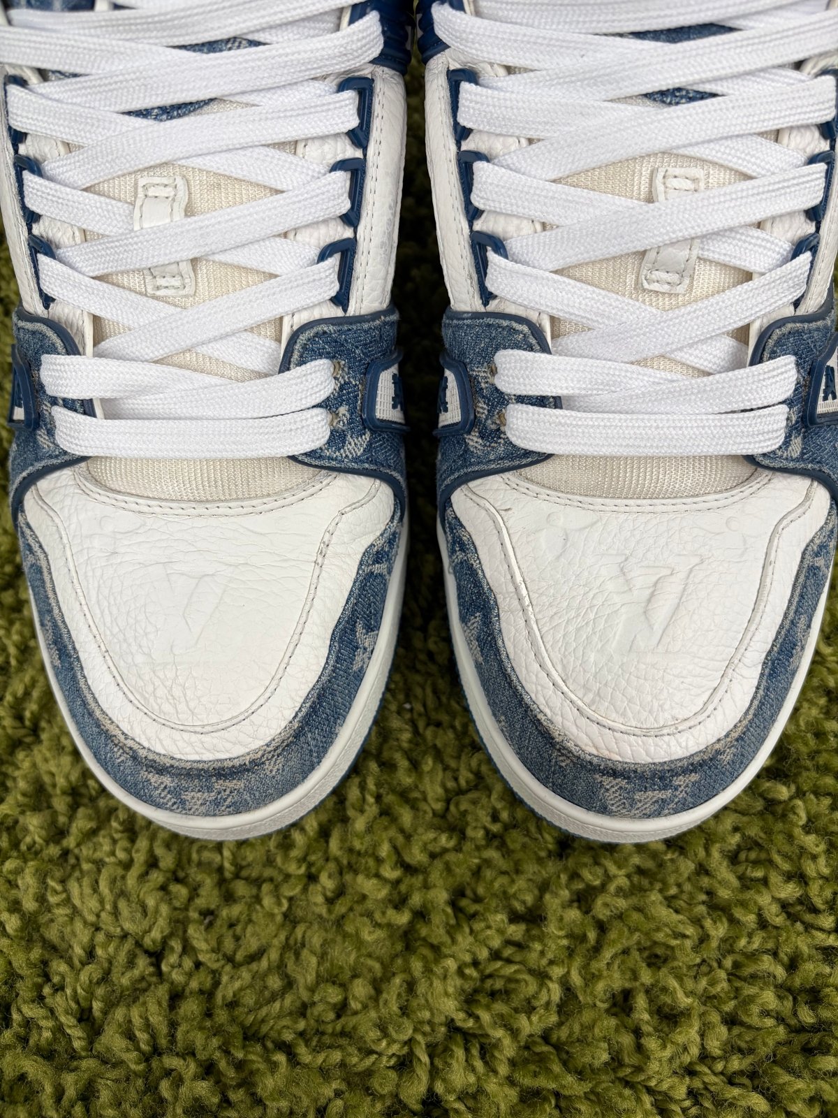 Louis Vuitton Trainer Denim Blu 7 - Second Hand Di Fiore