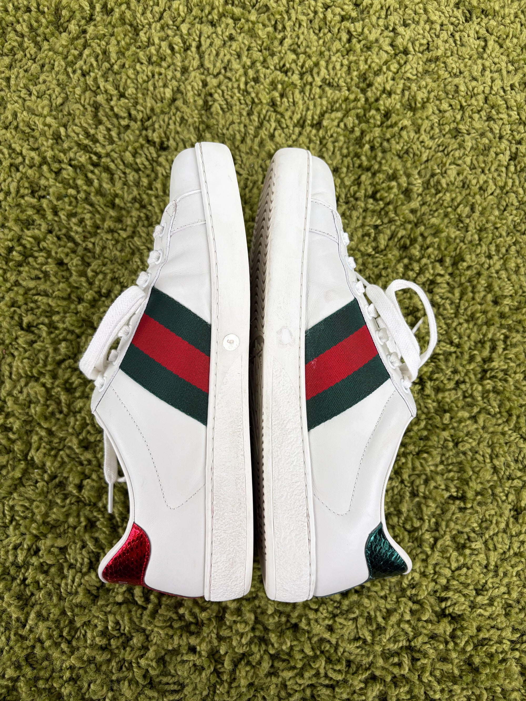 Gucci ace Size 6=40 calza 40.5 bianche verdi e rosse