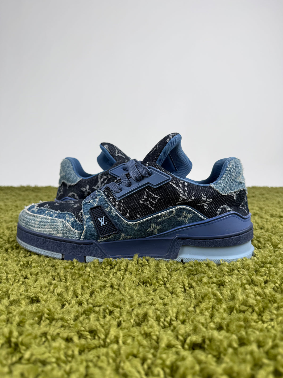 Louis Vuitton Trainer in denim Blu 7.5