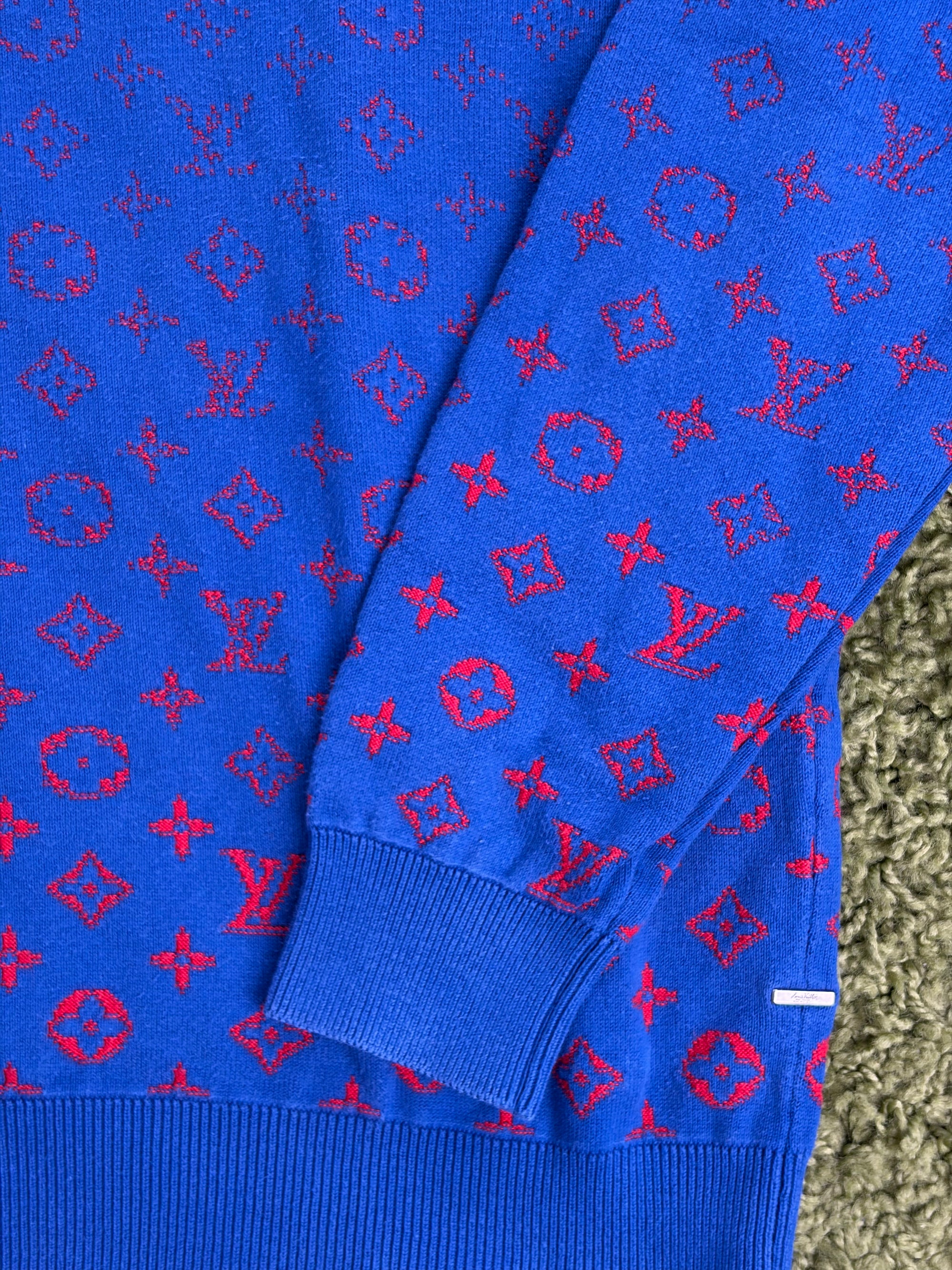 Felpa Louis Vuitton Size M blu e rossa