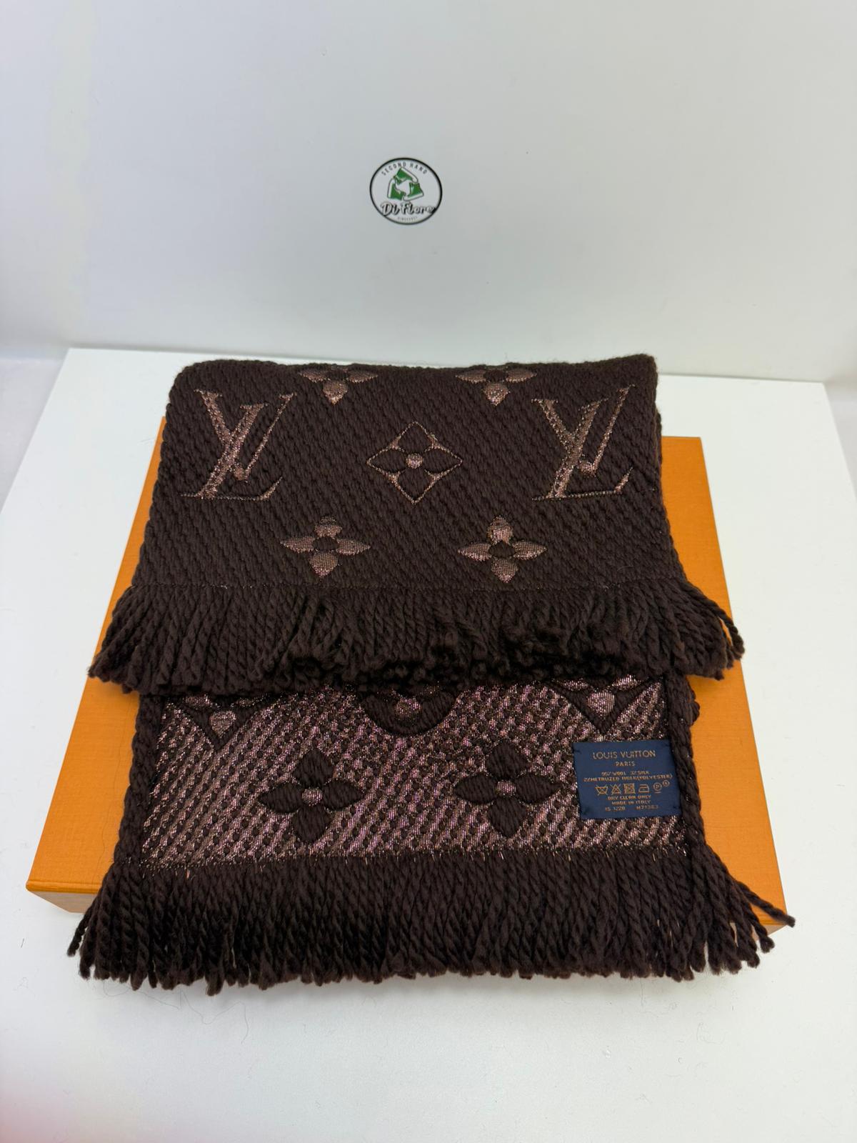 sciarpa logo mania Louis Vuitton marrone