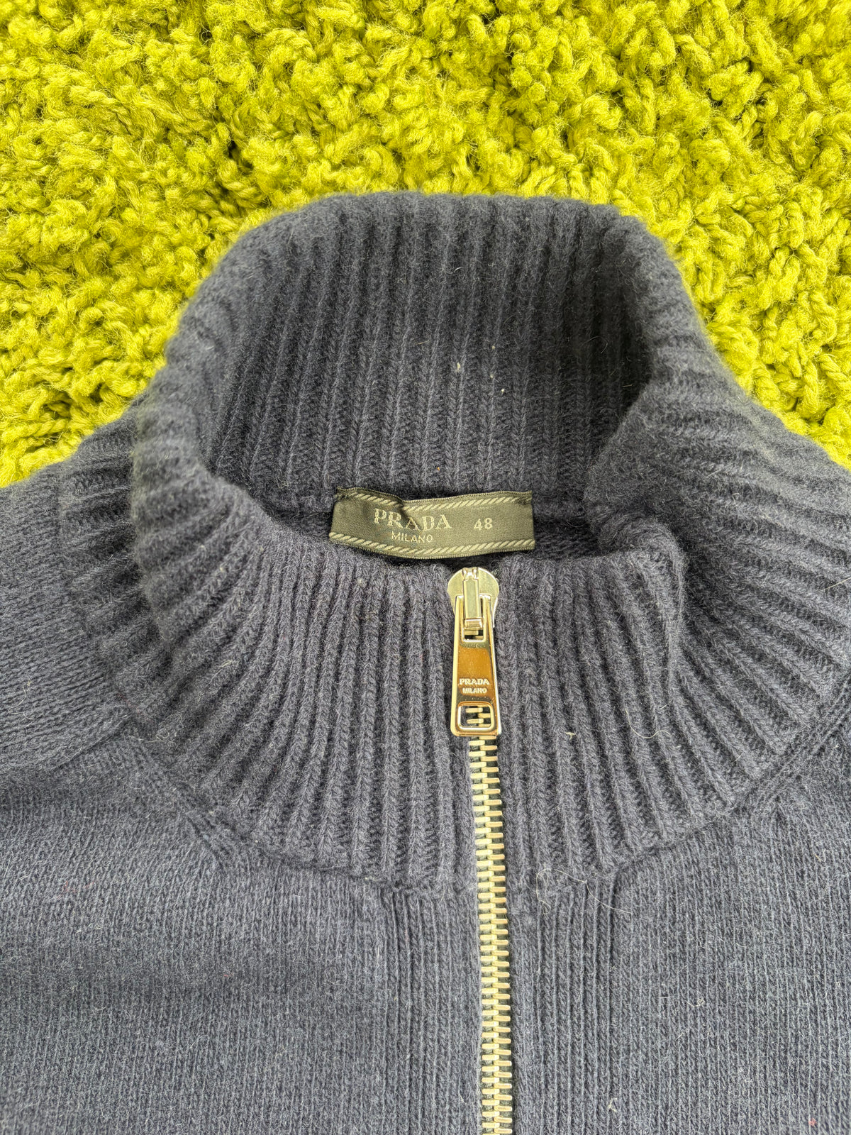 Cardigan a zip Prada Blu Navy 48