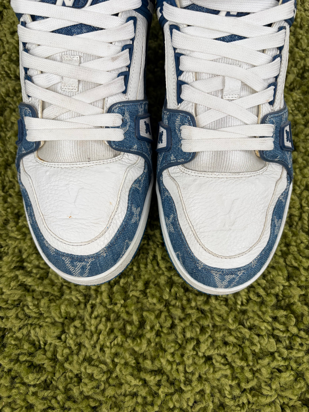 Louis Vuitton Trainer In Denim Blu 7.5