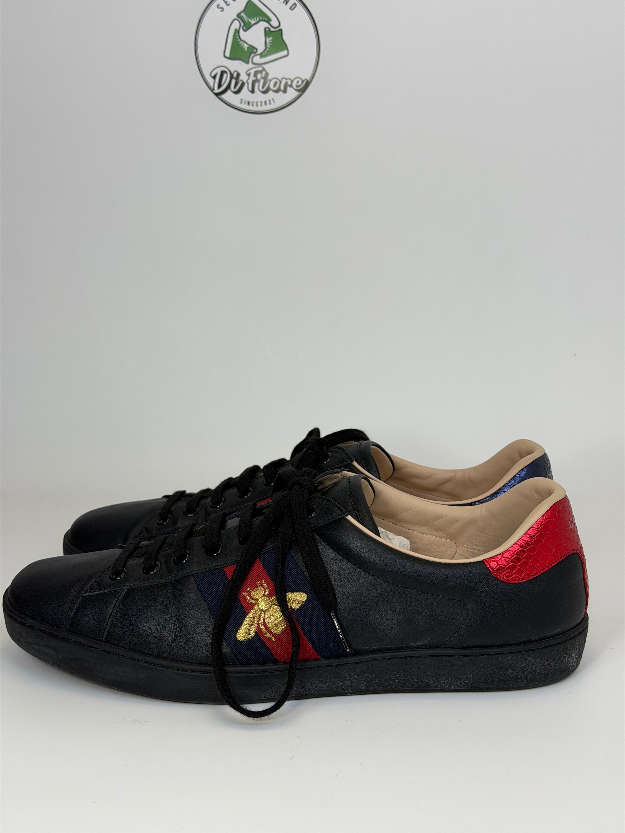 Gucci Ace Size 11=45 veste 45.5 nere blu e rosse