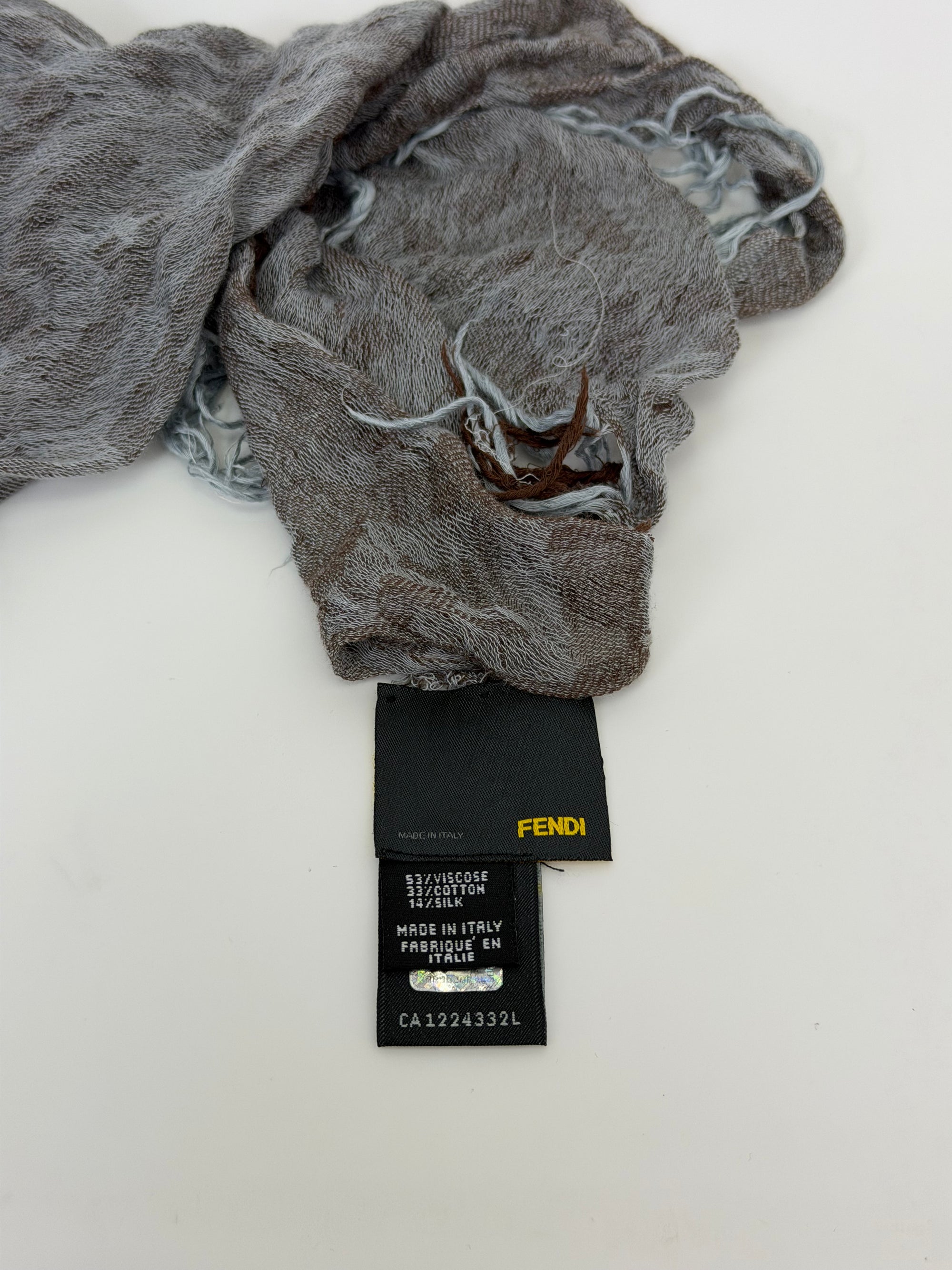 Foulard fendi grigio e marrone