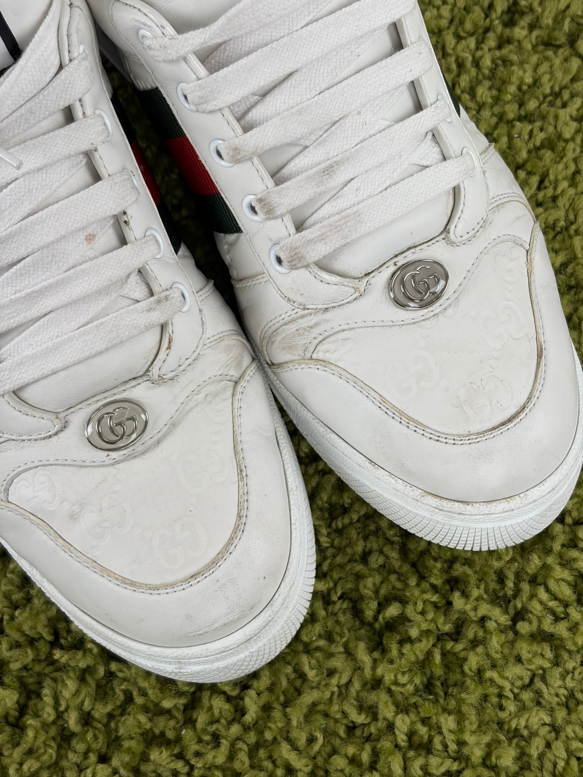 Gucci Ace Size 9=43 calza 43.5 bianche rosse e verdi