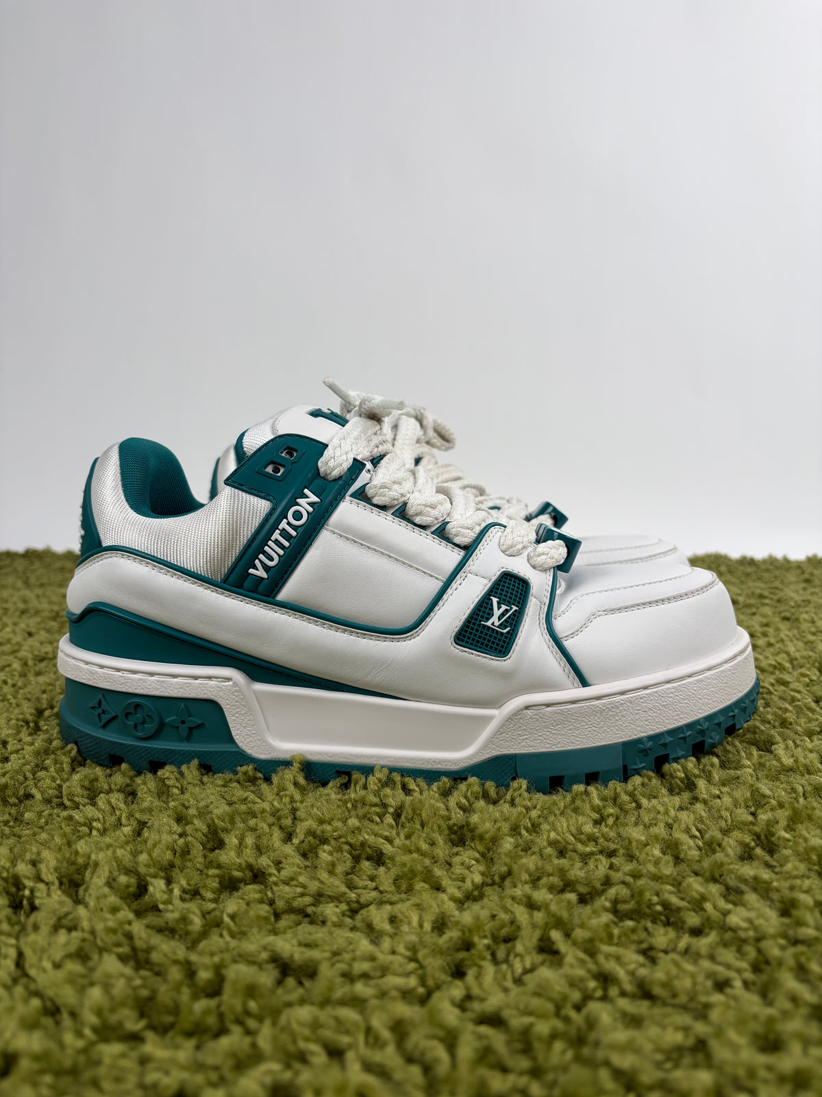 Louis Vuitton Trainer Maxi Bianca Verde 7.5