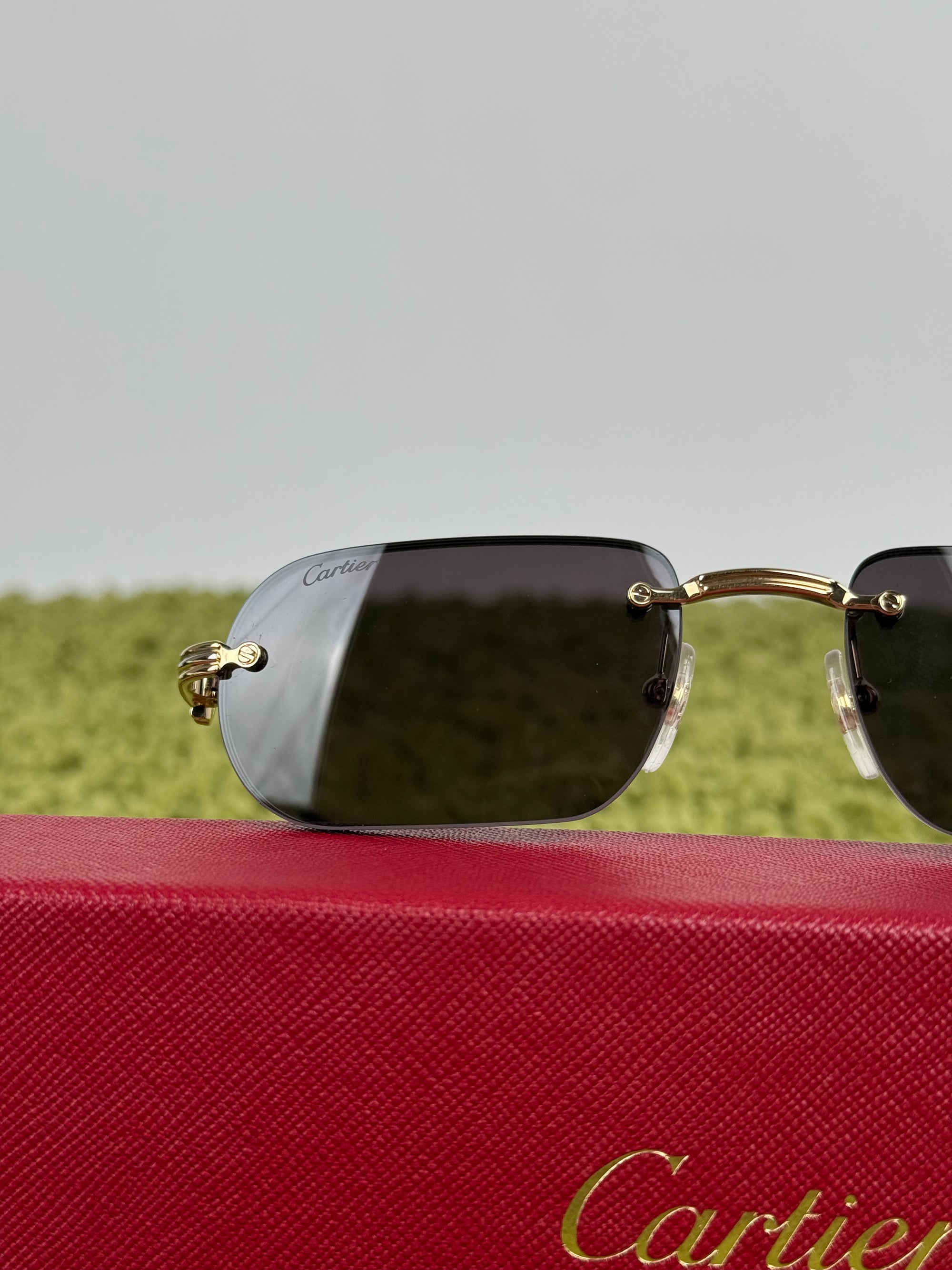 Occhiali da sole Cartier Decor C Classique nero con asta oro